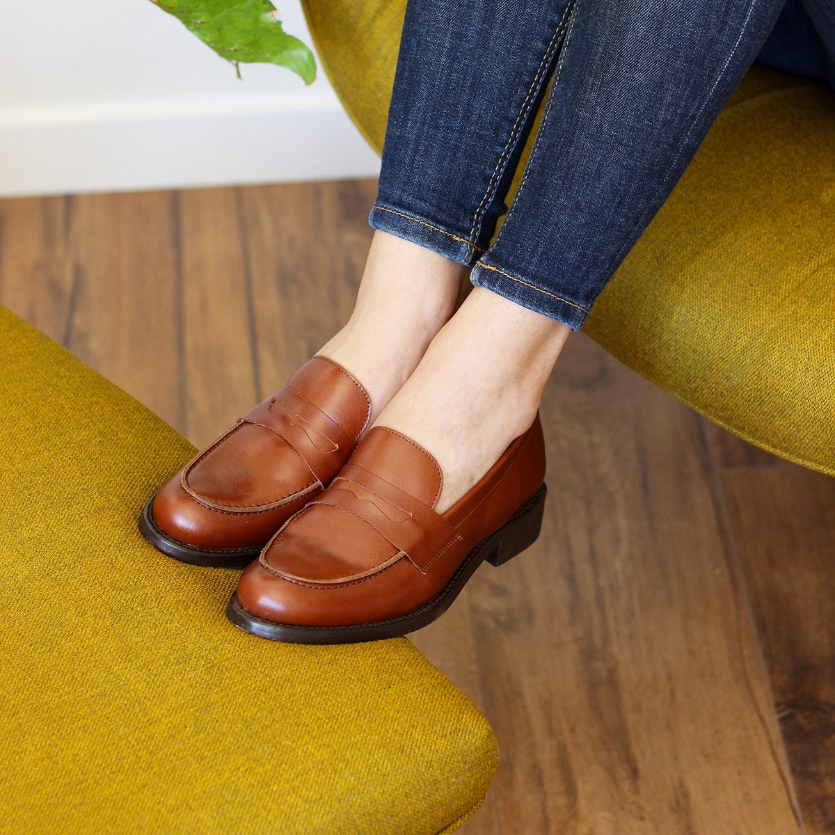 Leather loafers Brown