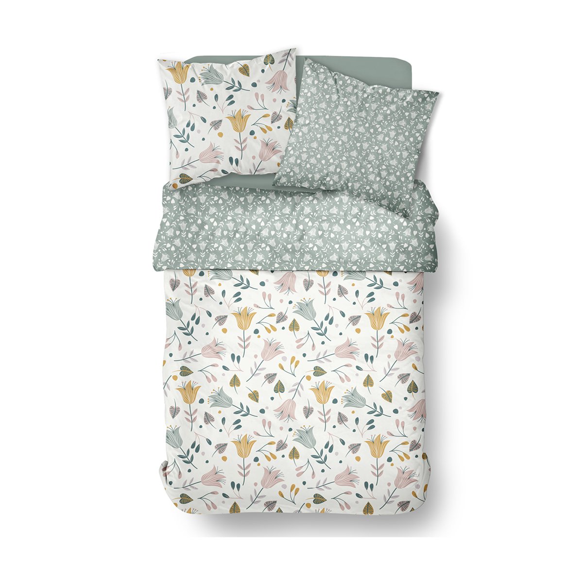 Printed cotton bed set TODAY LINGE DE MAISON White