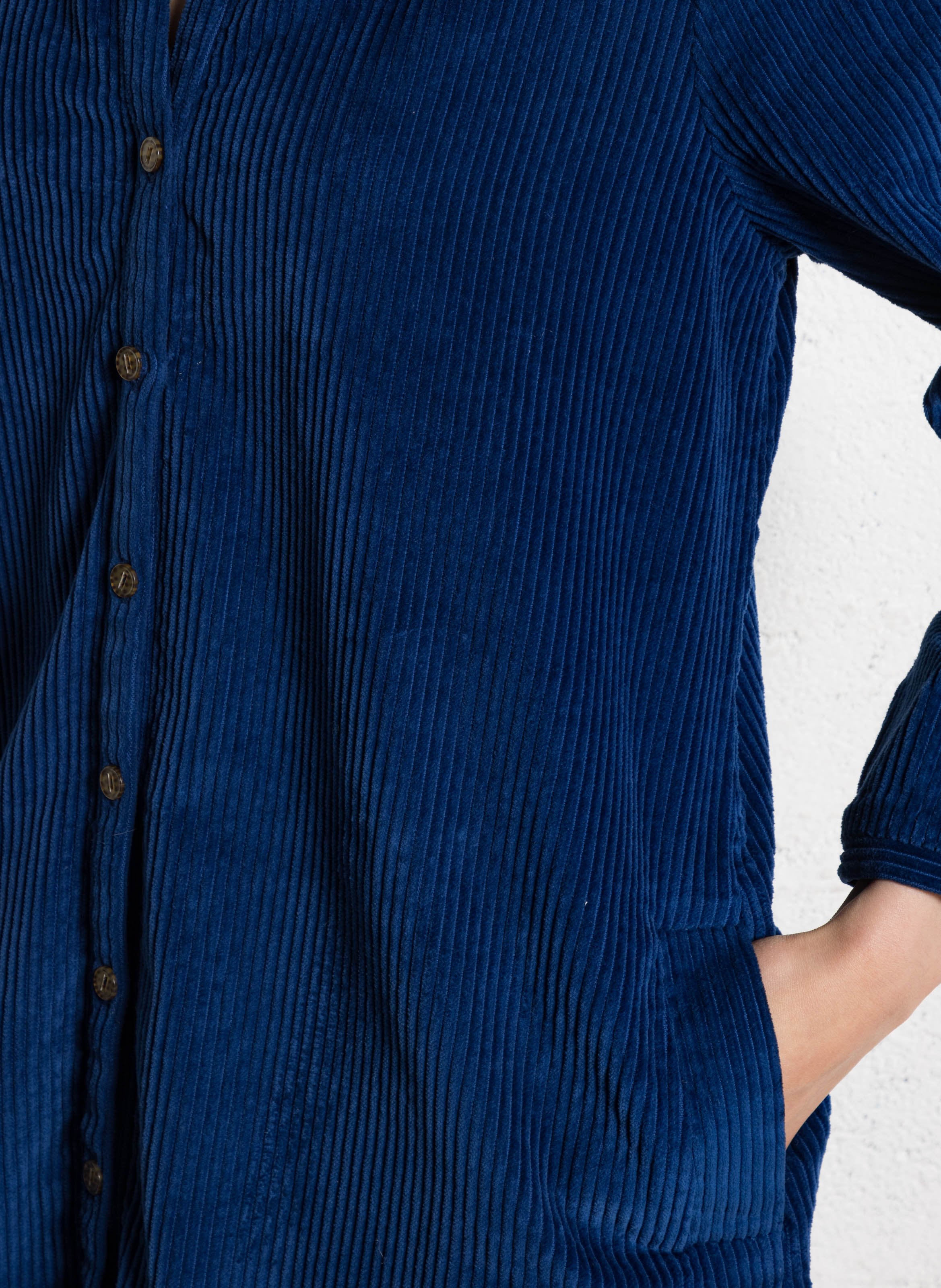 Korte jurk van ribkatoen ONE STEP Blauw