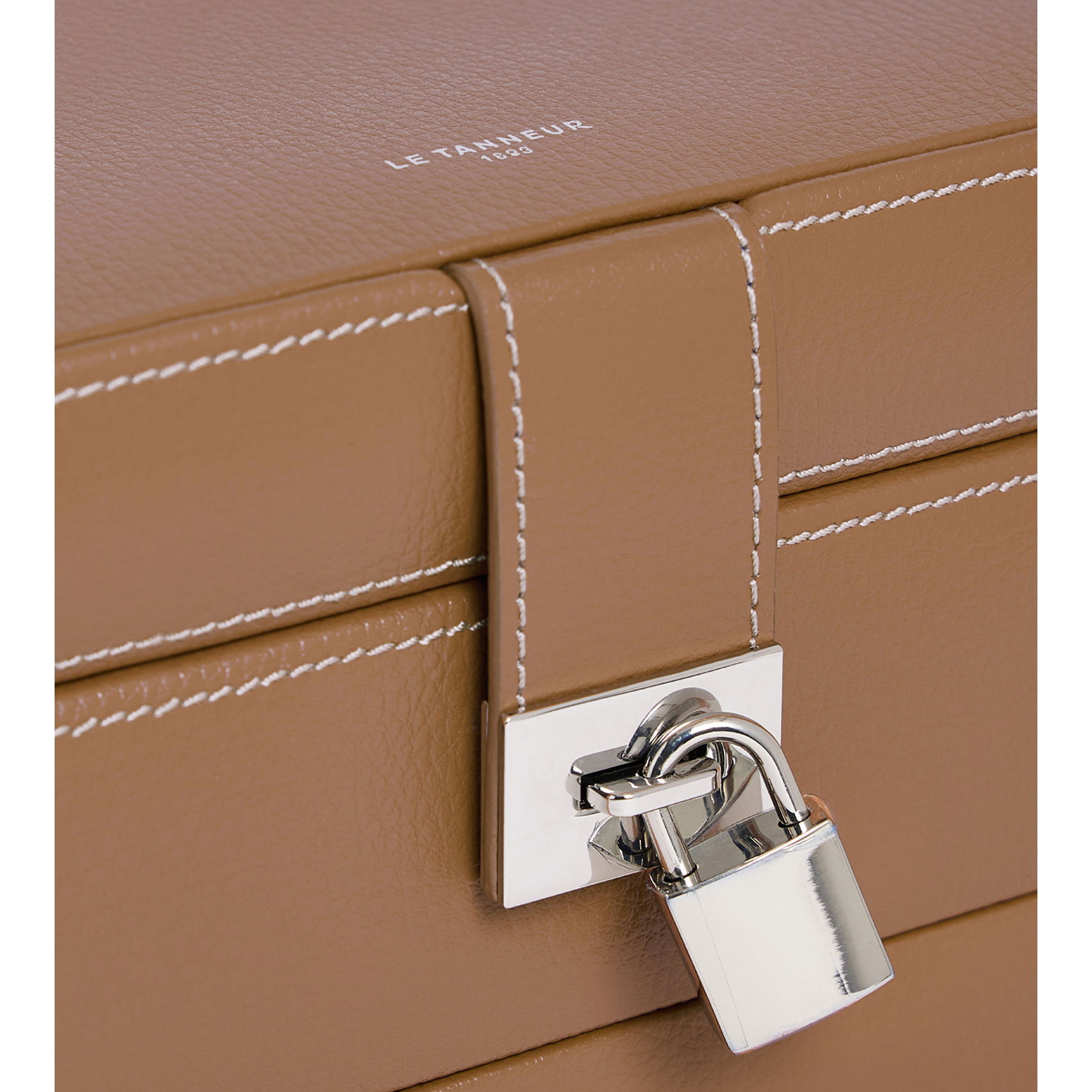 Boîte à bijoux moyen format en cuir LE TANNEUR Beige