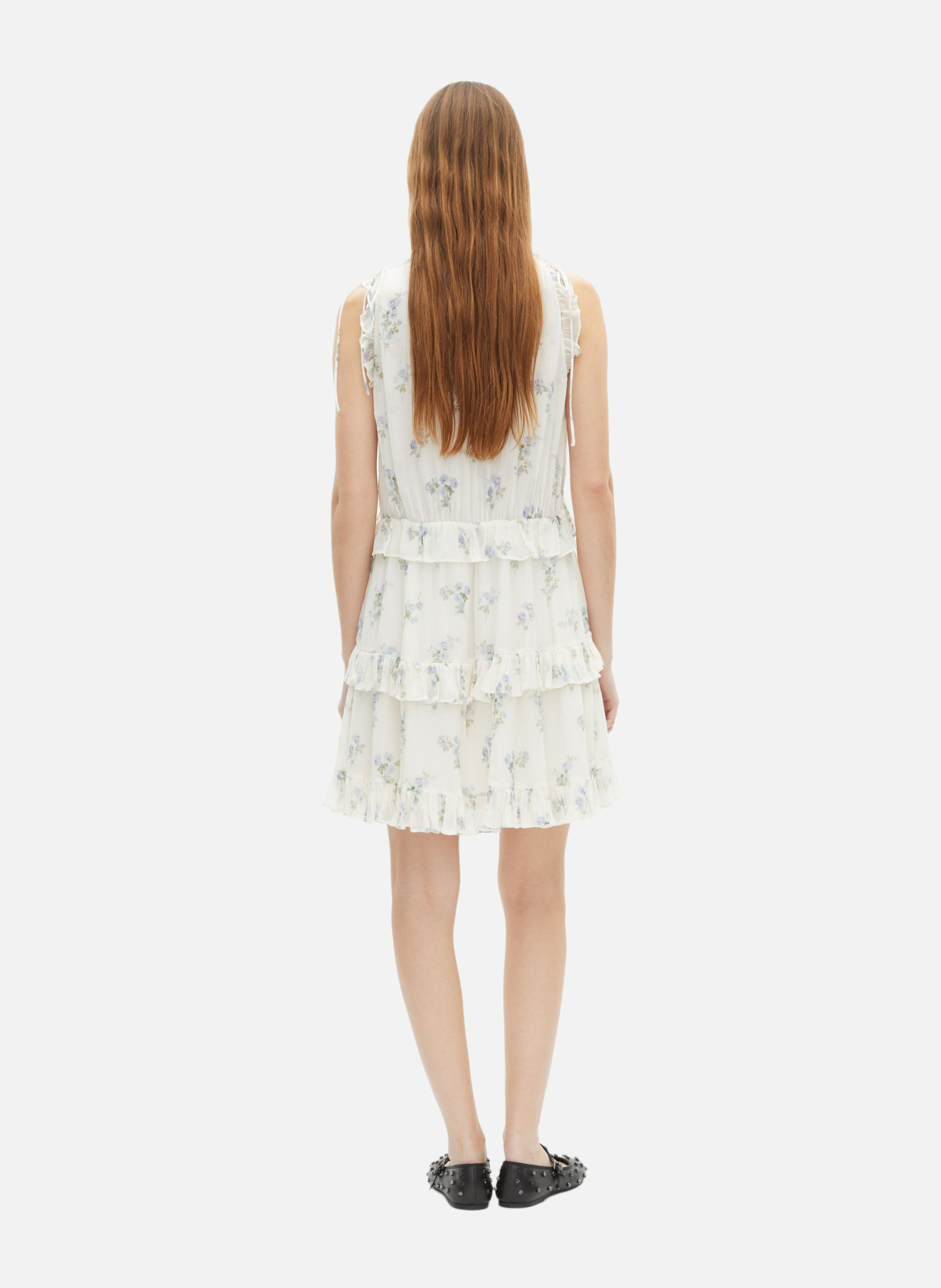 Short dress with ruffled floral print THE KOOPLES White