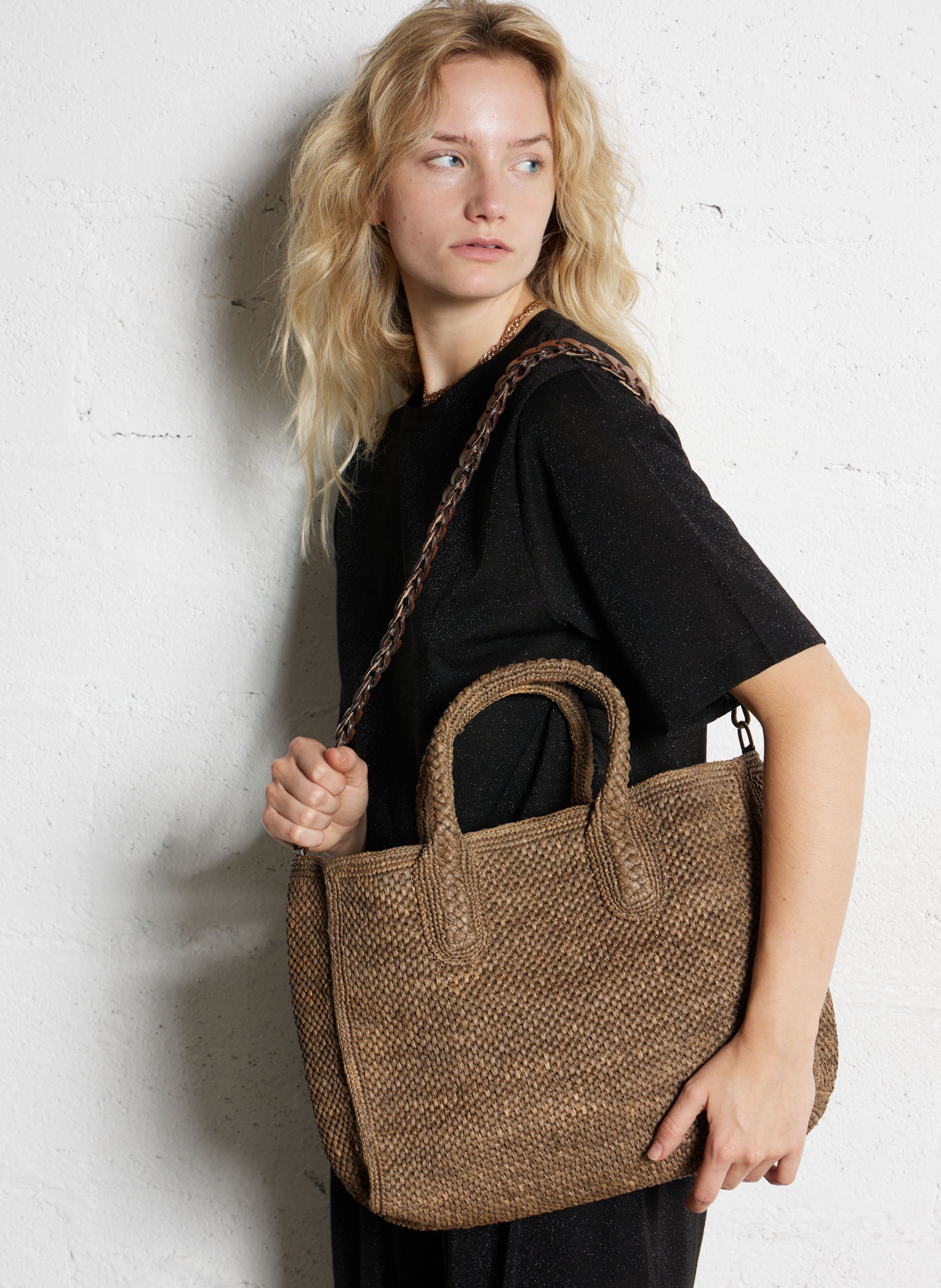 Raffia bag IBELIV Brown
