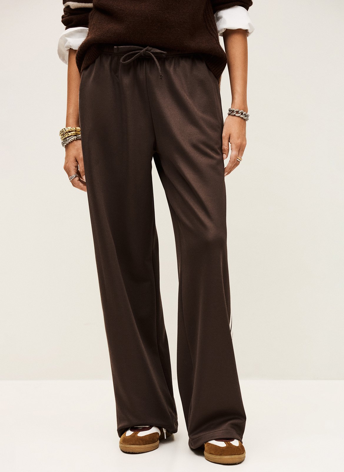 Joggingbroek met brede pijpen BA&SH Bruin