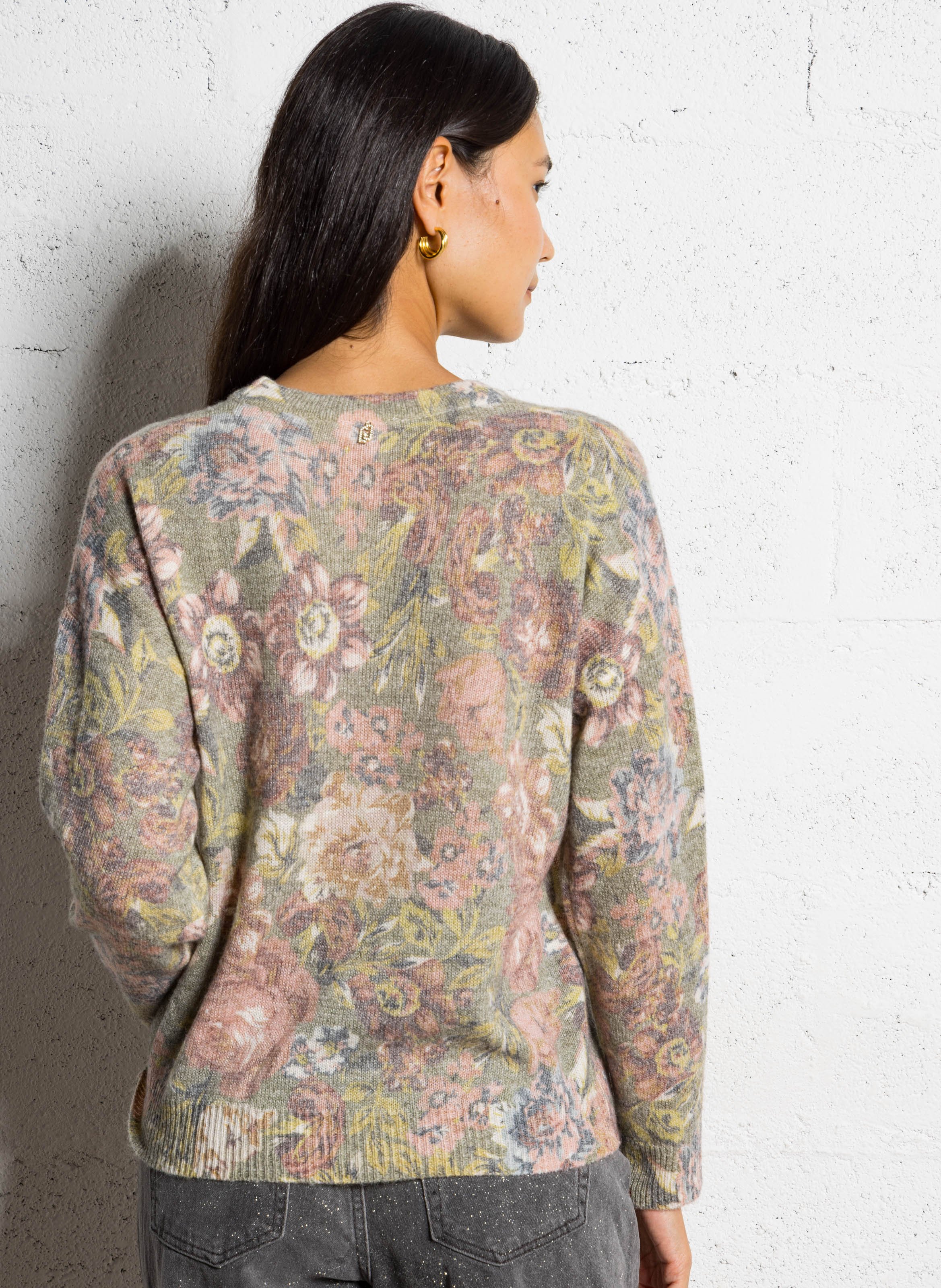 Pull droit col rond en laine mélangée LIU JO Multicolore