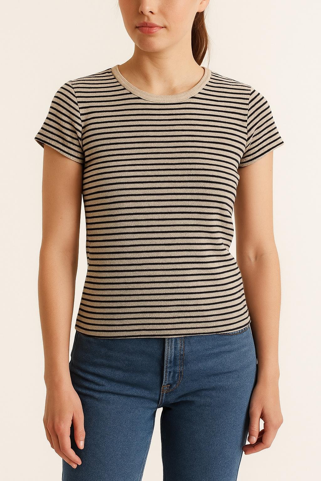 Tommy Badge T-shirt COMPTOIR DES COTONNIERS - Seconde main Beige