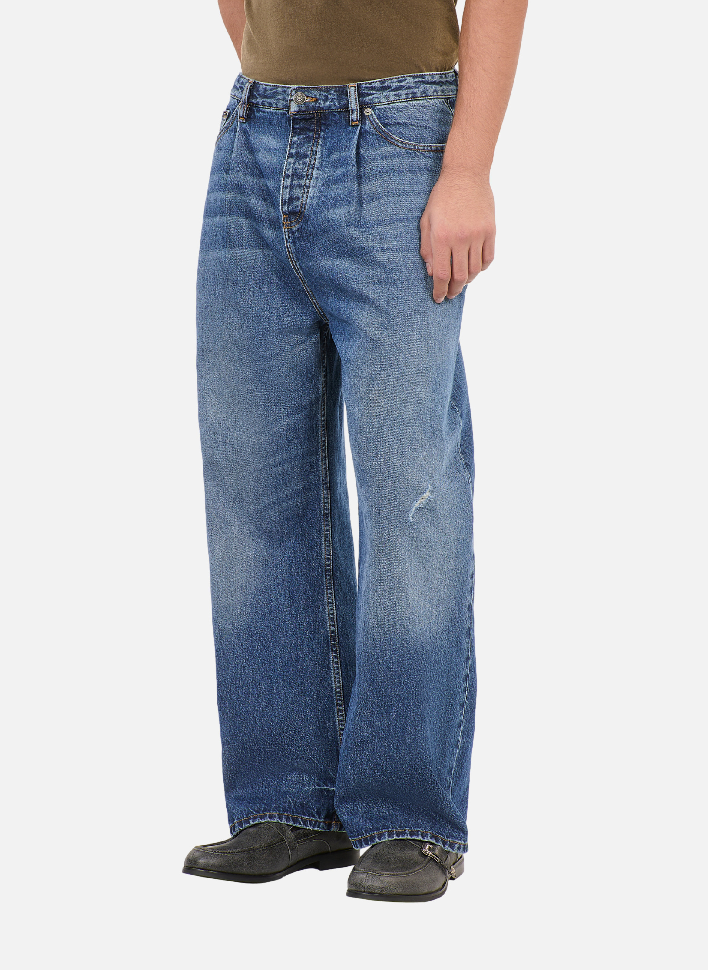 Straight cotton-blend pants THE KOOPLES Blue