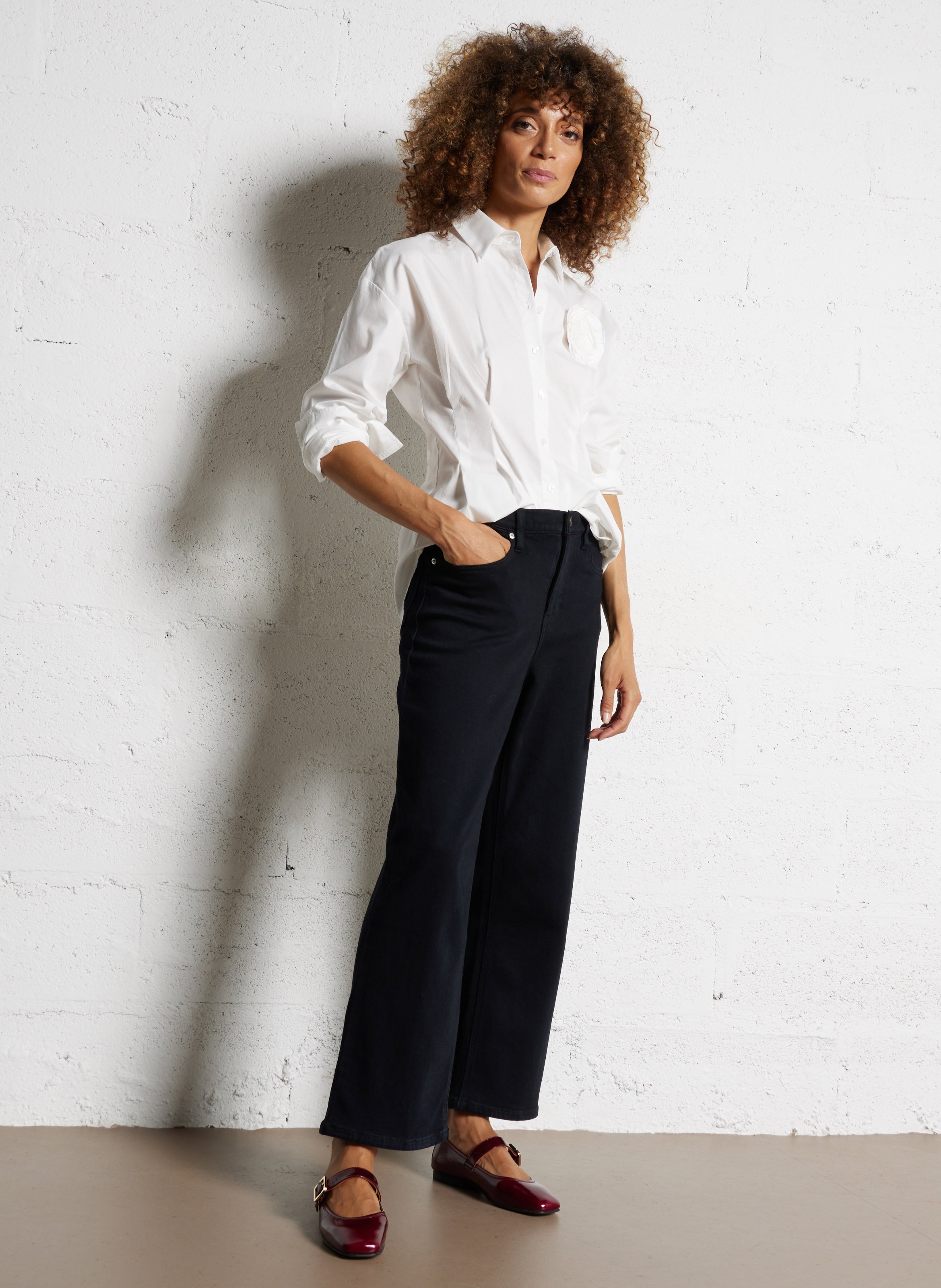 Chemise cintrée en coton FABIENNE CHAPOT Blanc