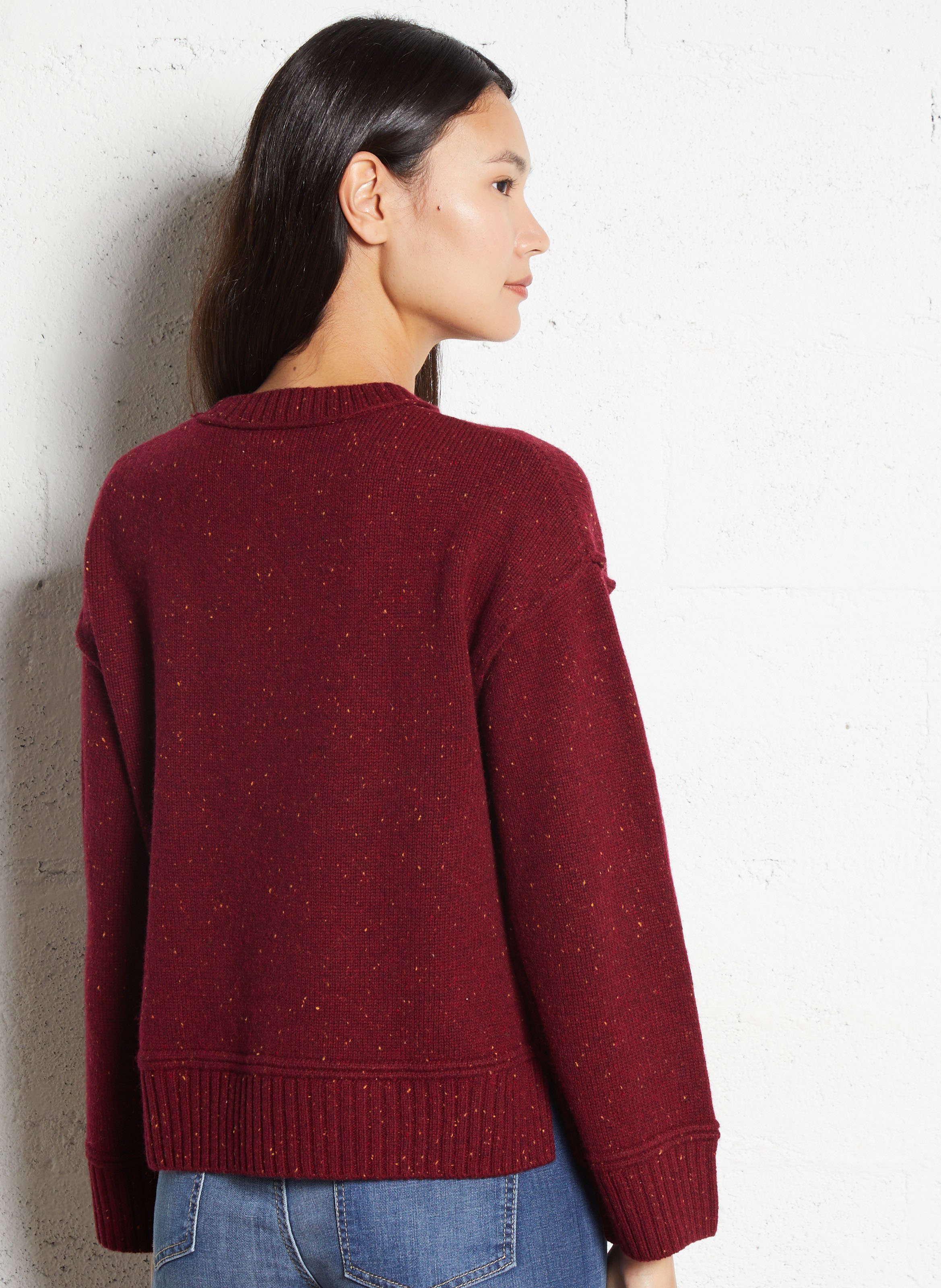 Pull col rond en laine MAISON 123 Rouge