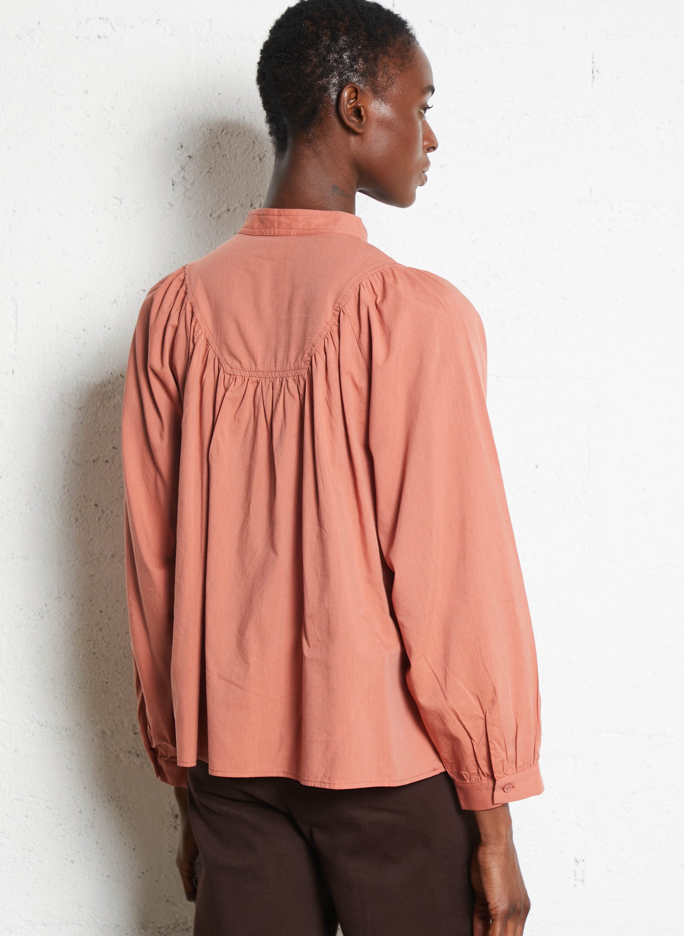 Blouse col rond en coton mélangé SEE U SOON Orange