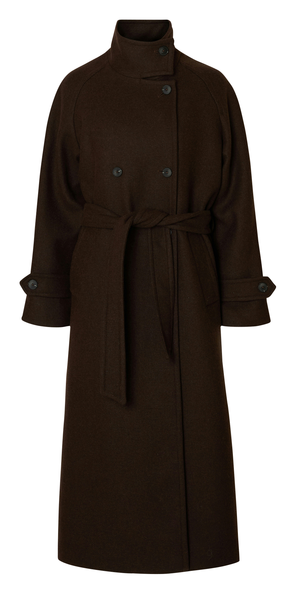 Belted wool blend trench coat SELECTED Brown