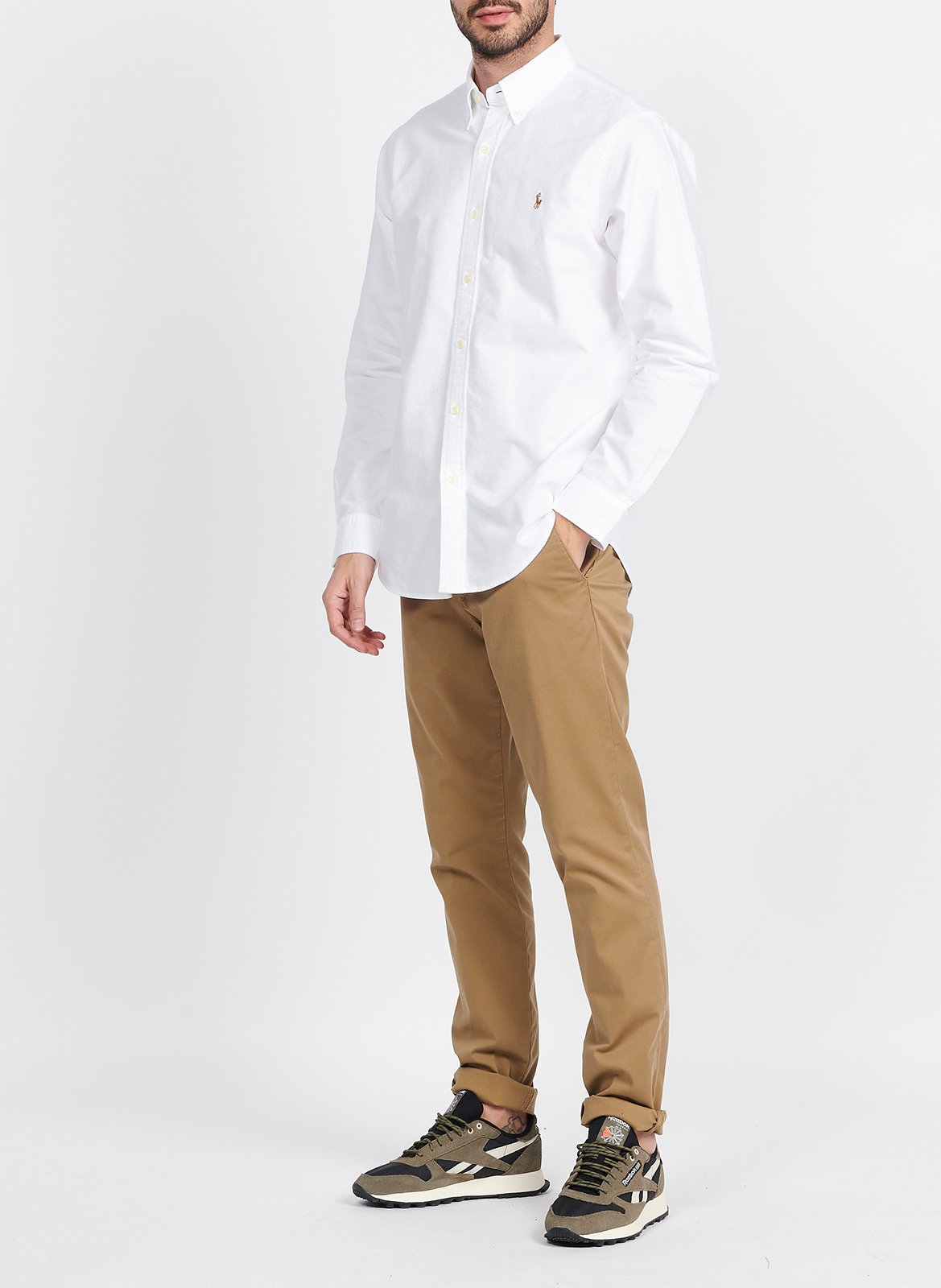 Baumwollhemd mit Button-down-Kragen, Regular Fit POLO RALPH LAUREN Weiss