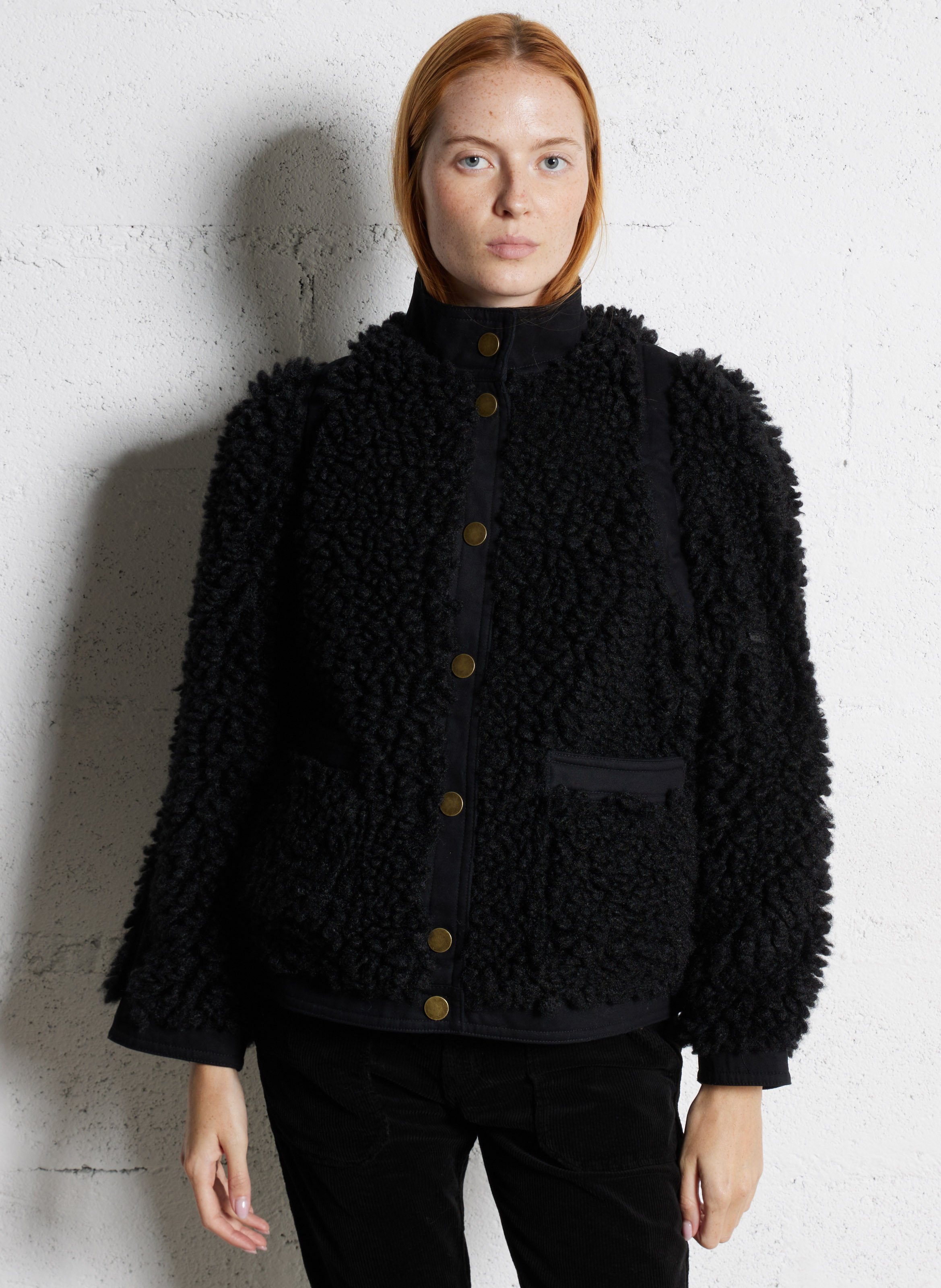 Sherpajack met opstaande kraag LEON & HARPER Zwart