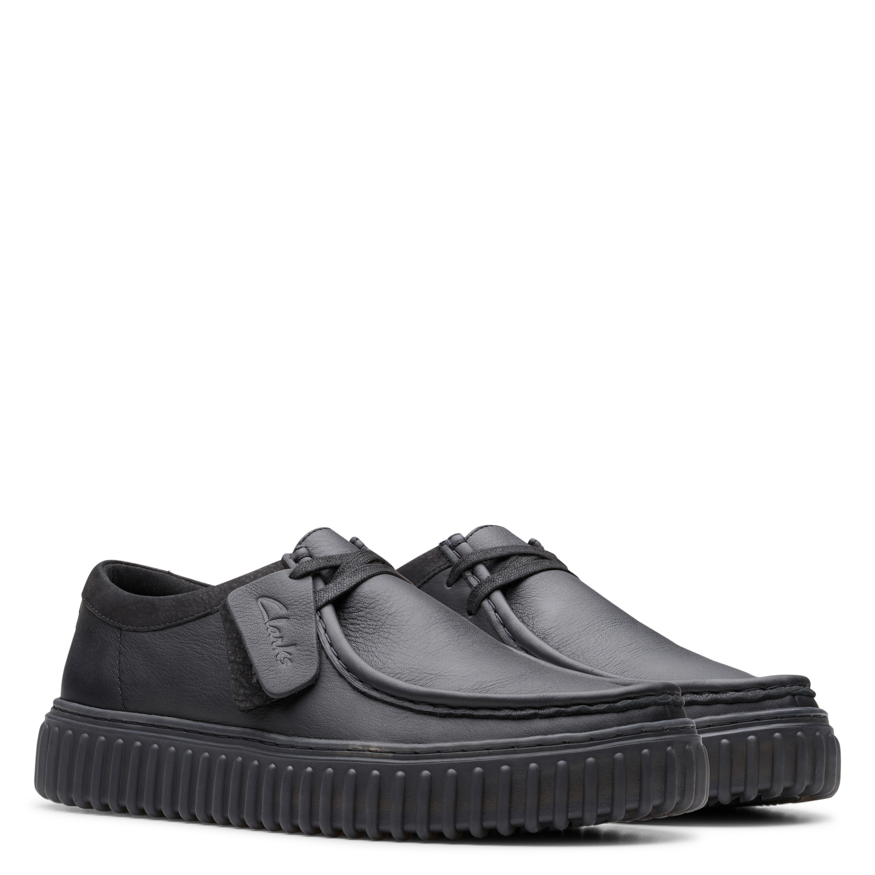 Flat leather derbies CLARKS Black