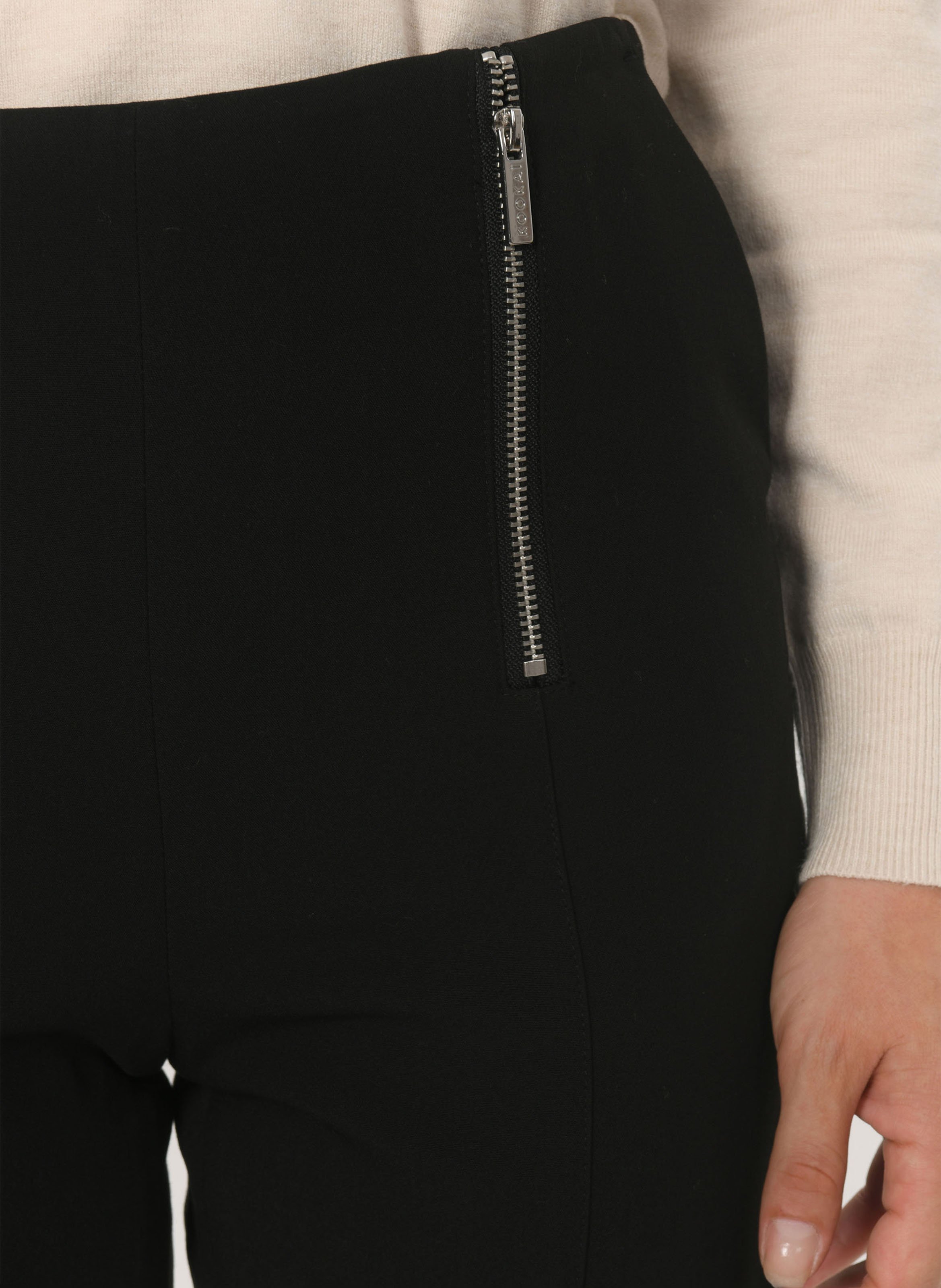 Zippered straight pants with high waist KOOKAI Black