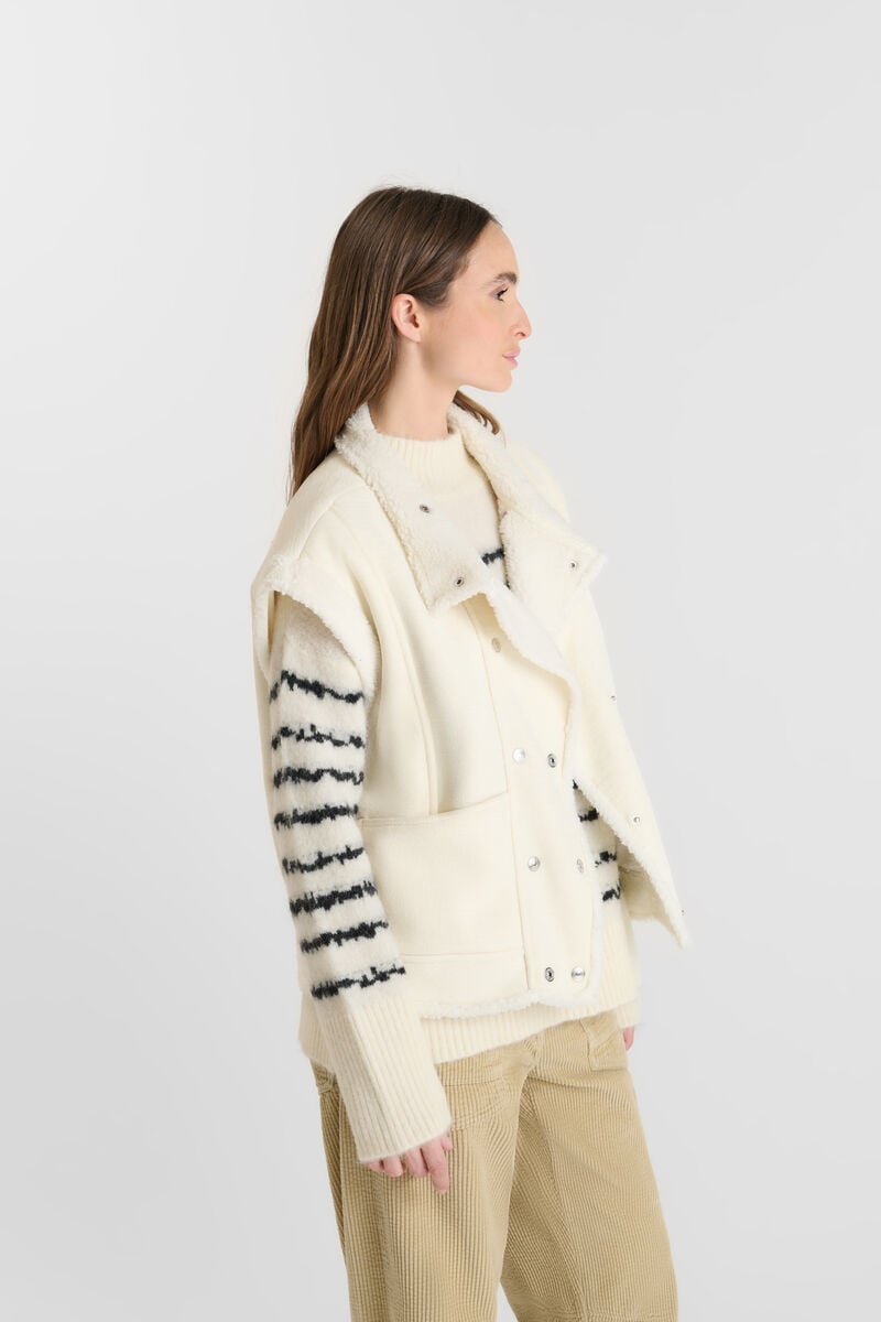 Veste sans manches LE TEMPS DES CERISES Blanc