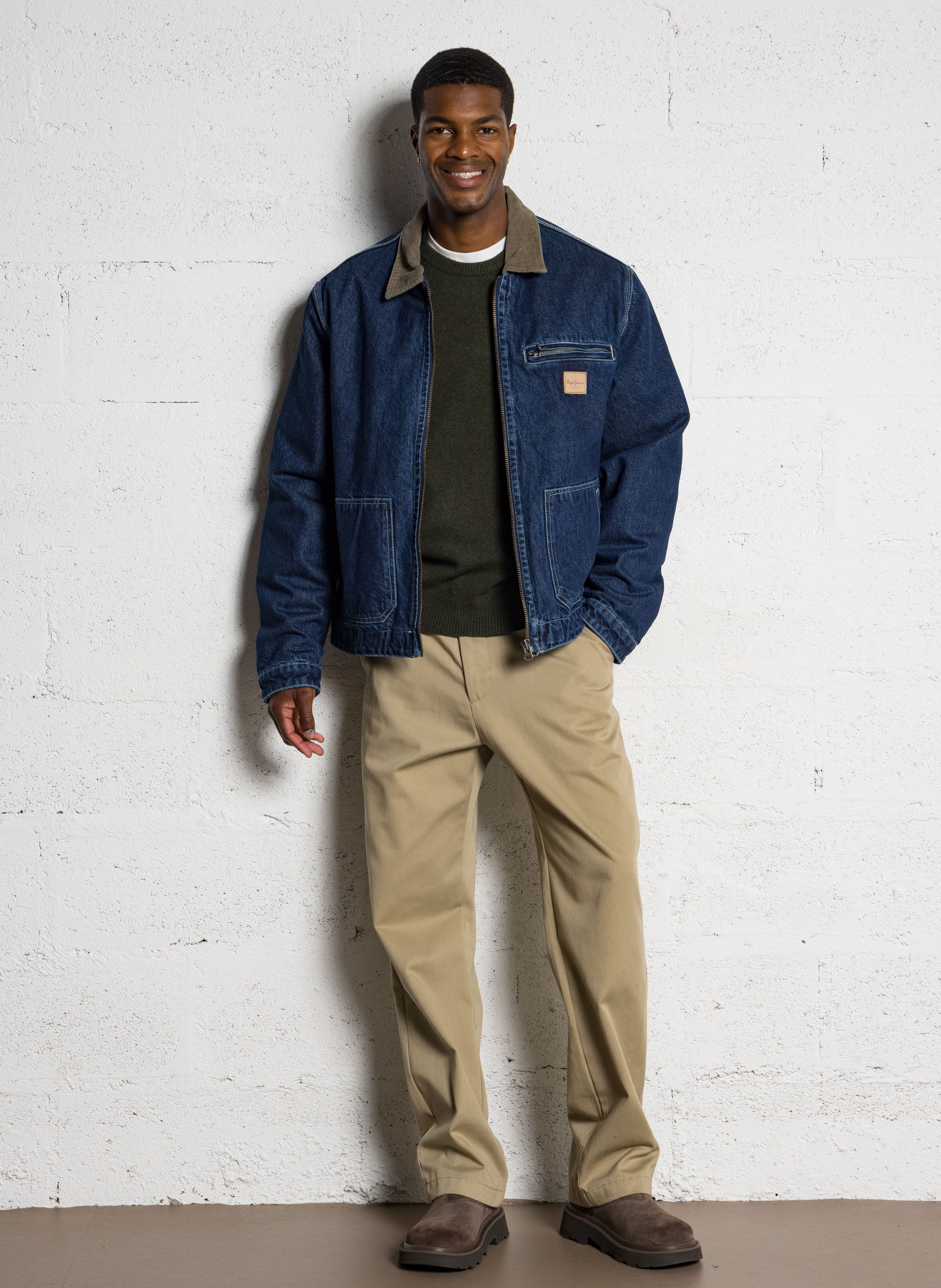 Veste col classique en colton PEPE JEANS Bleu