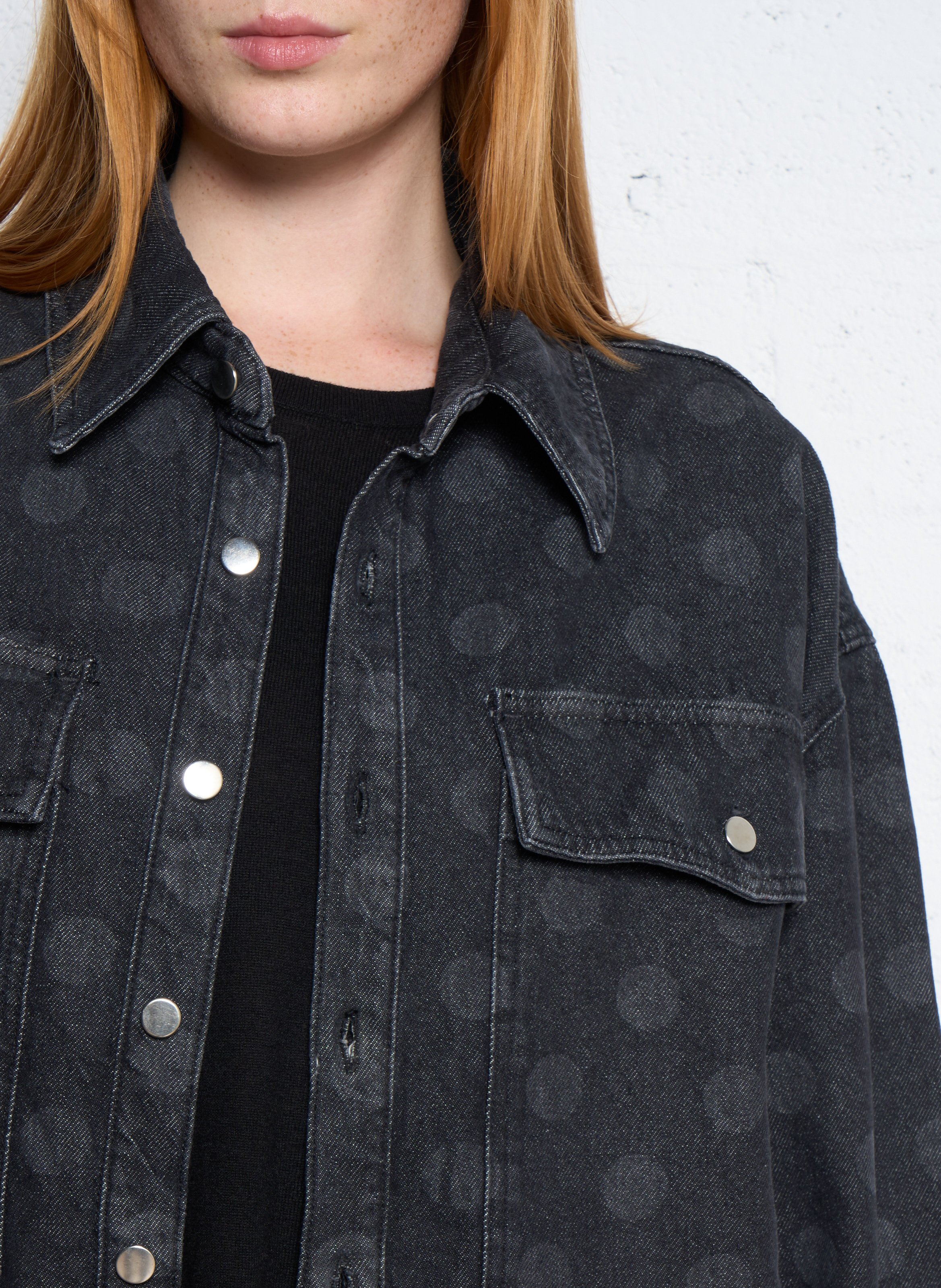 Oversized classic collar cotton overshirt HOD PARIS Black