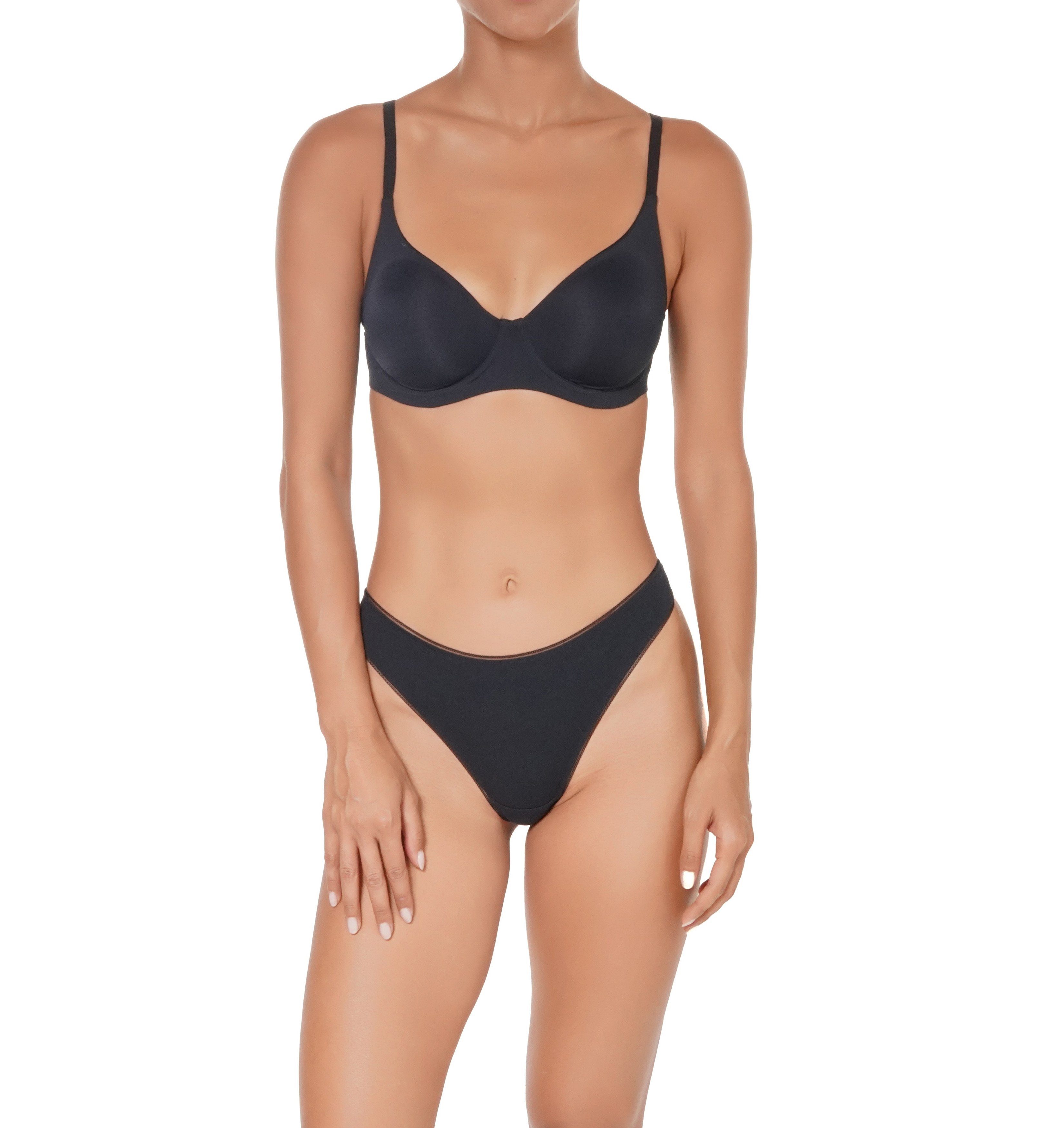 Organic cotton thong Black