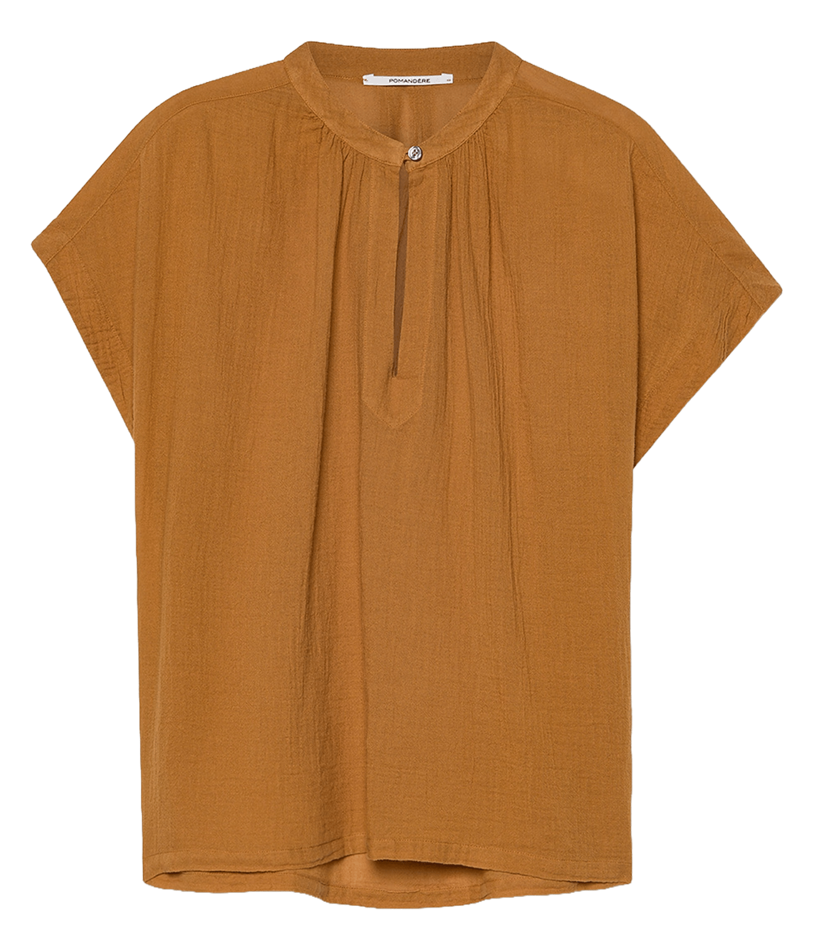 Katoenen blouse met ronde hals POMANDERE Oranje