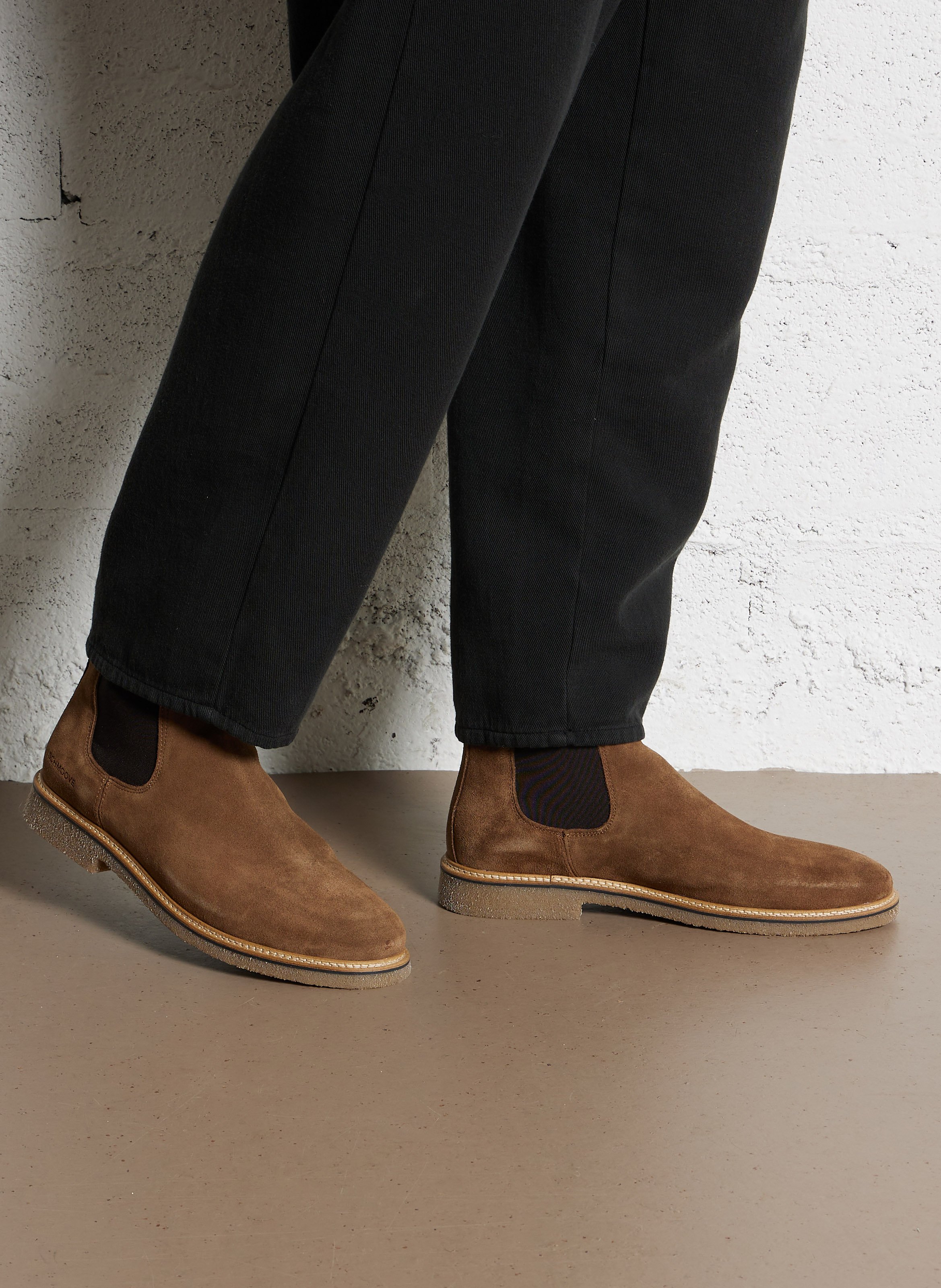 Bottines Chelsea unies en cuir SCHMOOVE Marron