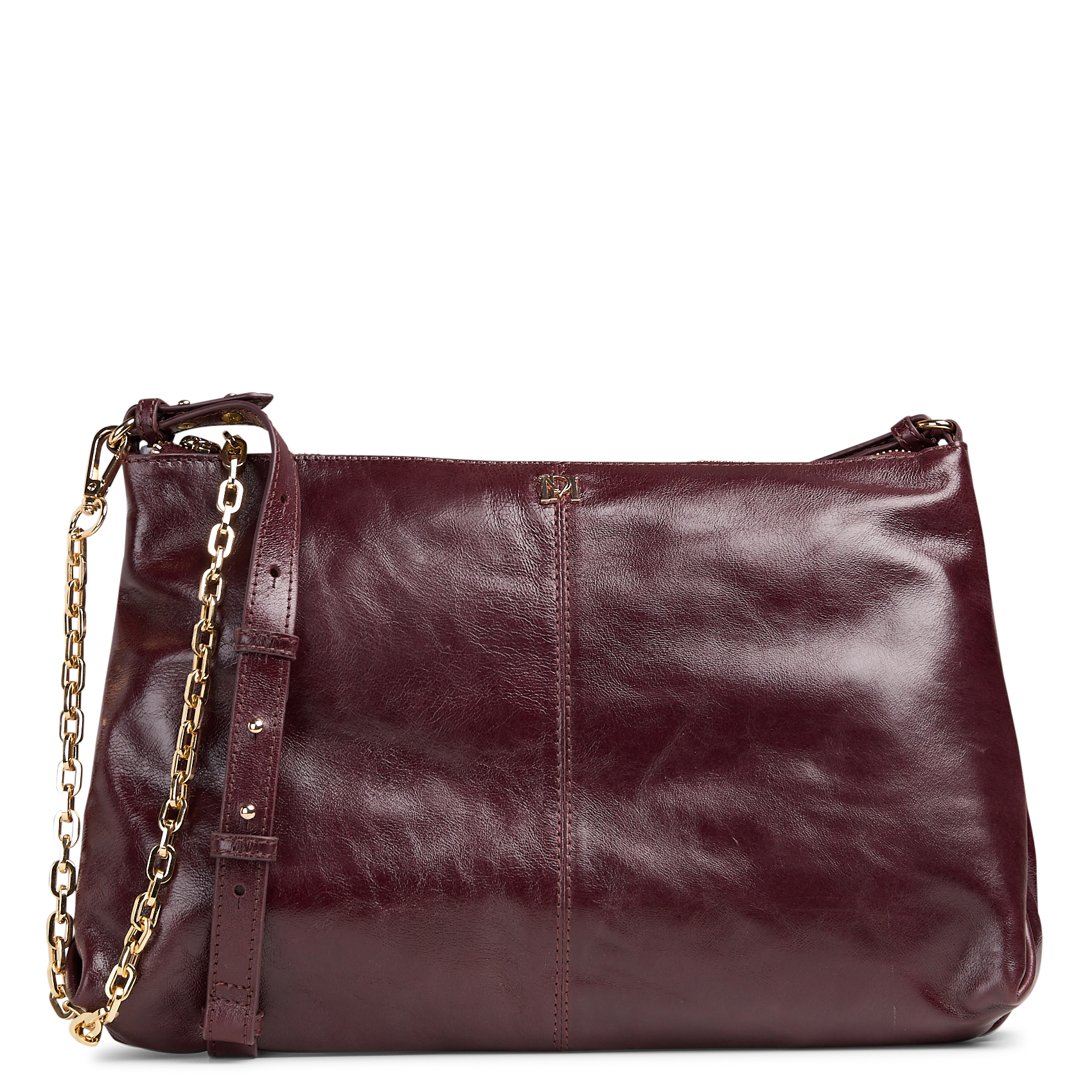 Geschnürte Beuteltasche aus strukturiertem Leder PETITE MENDIGOTE Violett