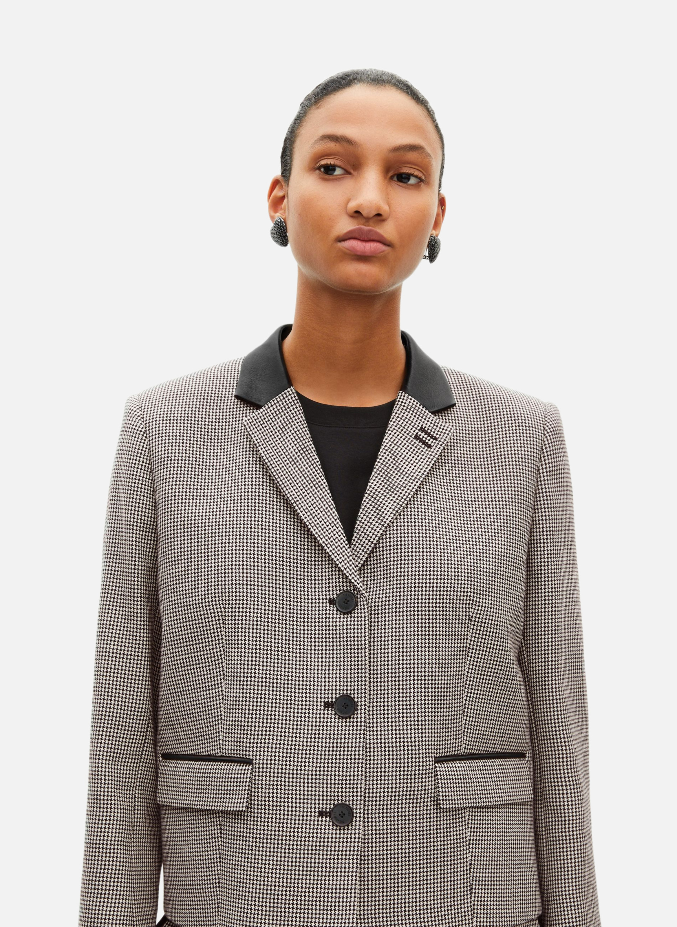 Short houndstooth blazer THE KOOPLES Black