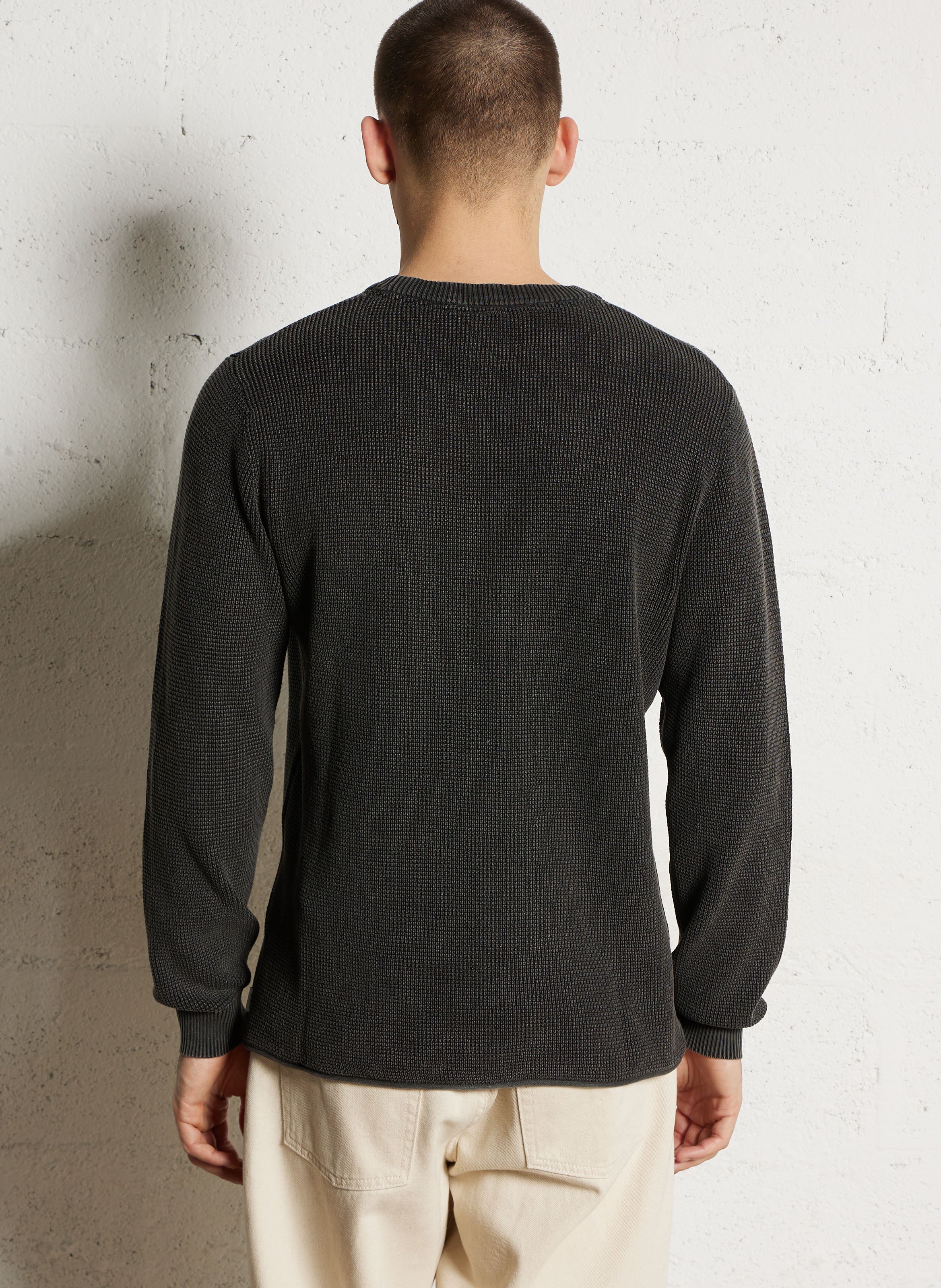 Pull droit col rond en coton PEPE JEANS Noir