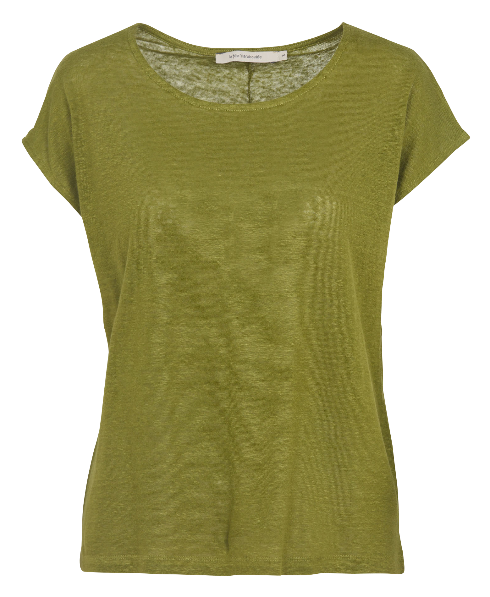 Tee-shirt droit chiné en lin LA FEE MARABOUTEE Vert