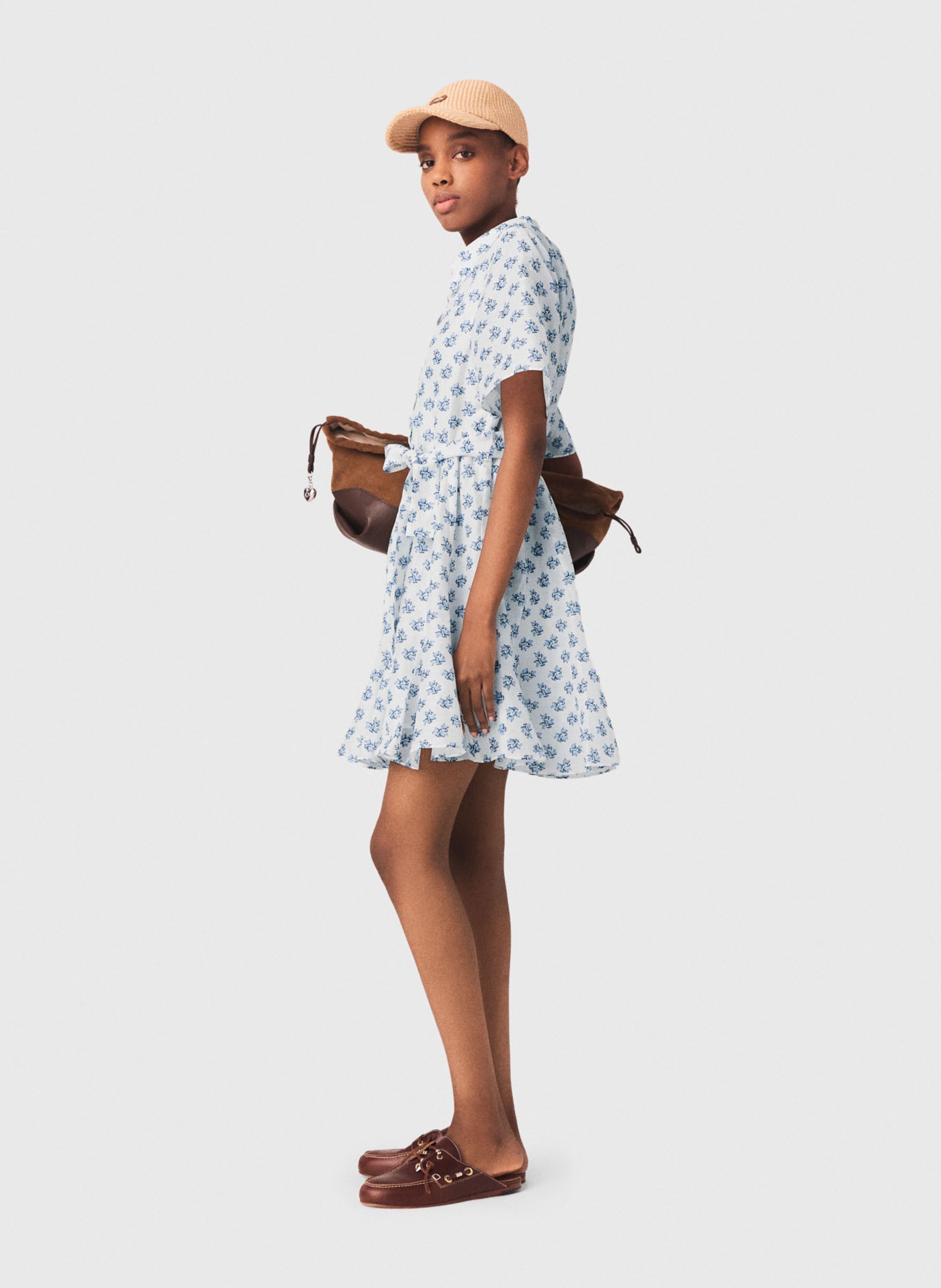 Gerende jurk met print MAJE Blauw