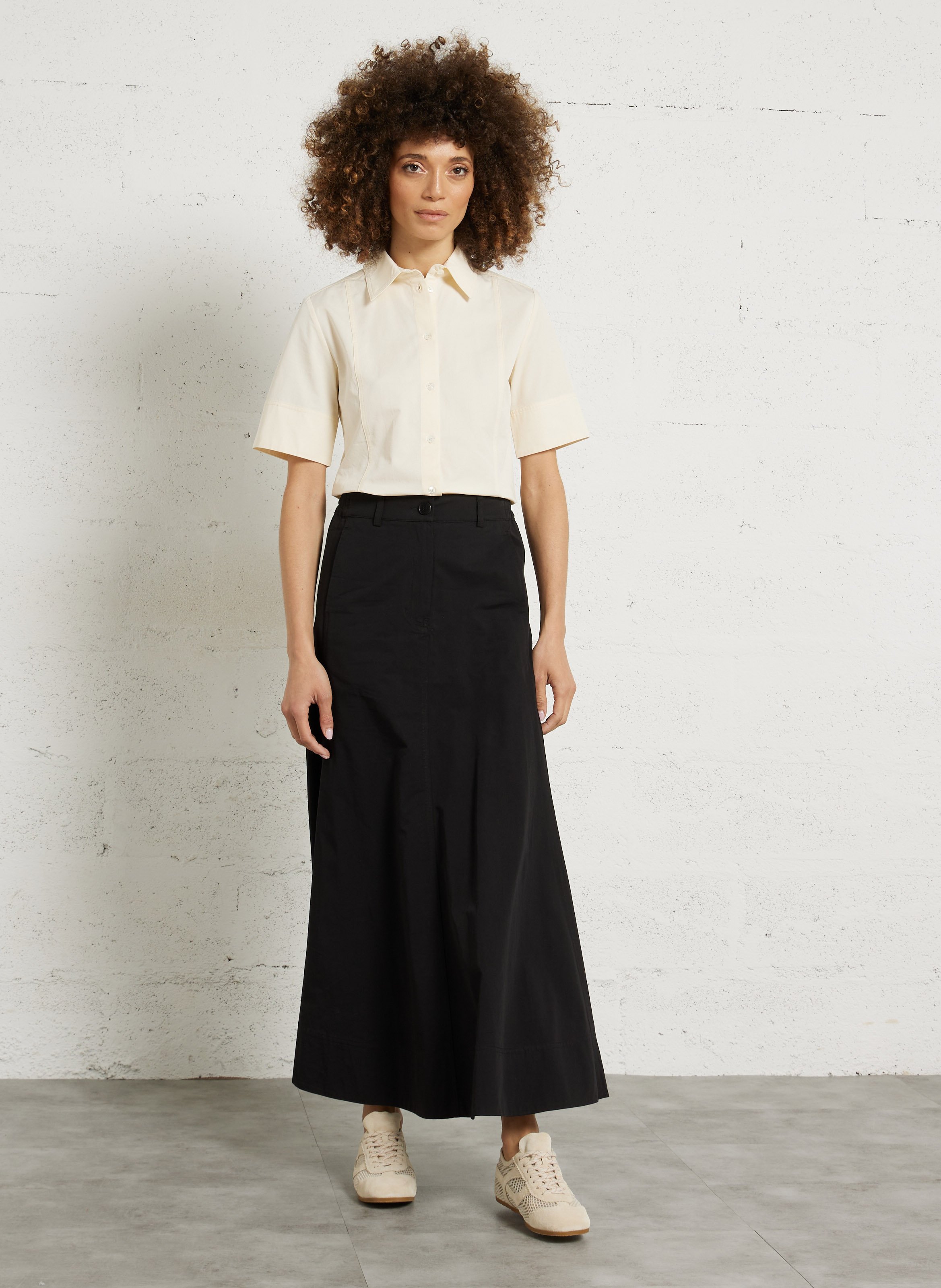 Taillierte Bluse mit kurzen Ärmeln RUE DE TOKYO Beige