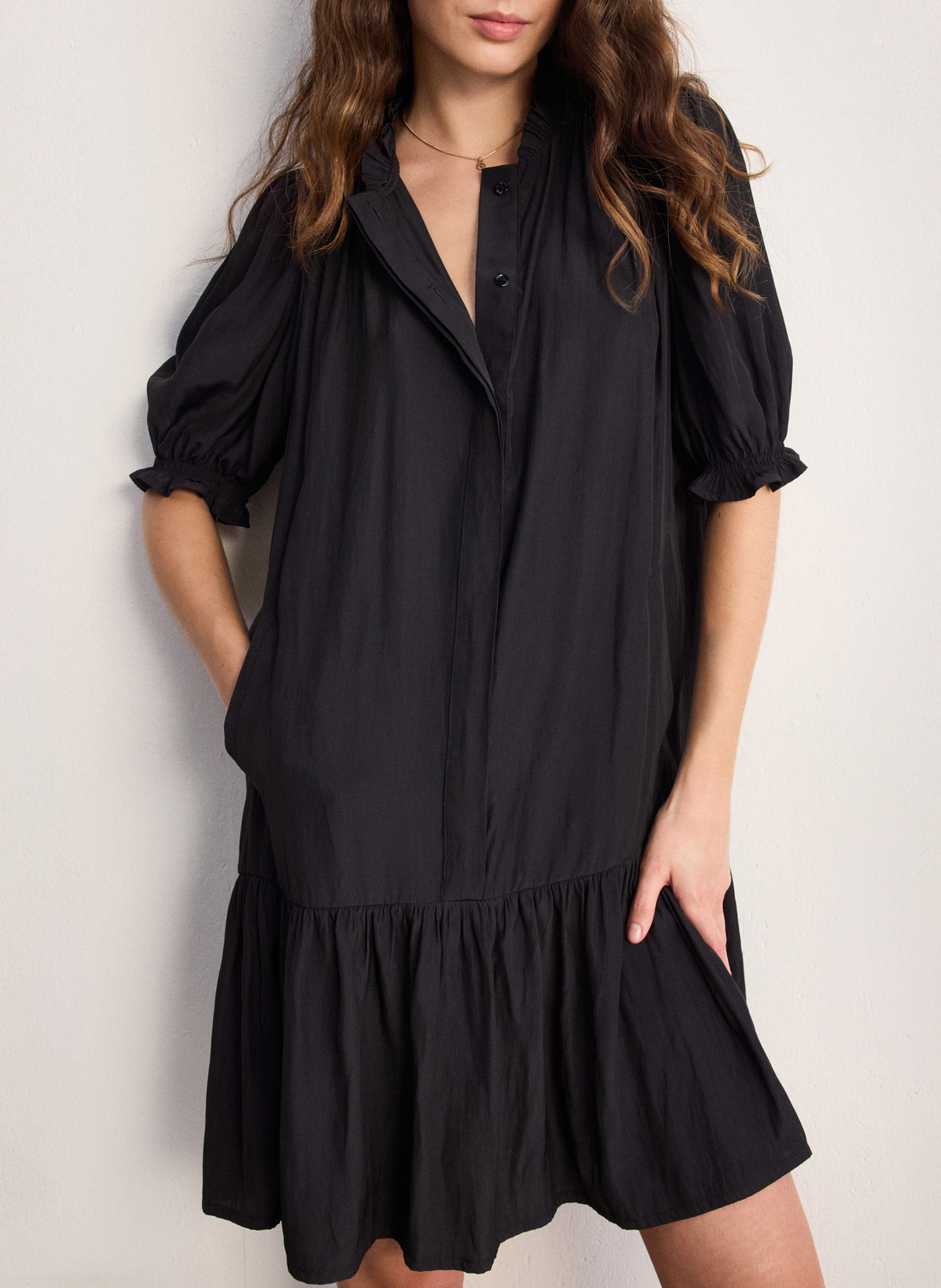 Robe courte col rond PABLO Noir