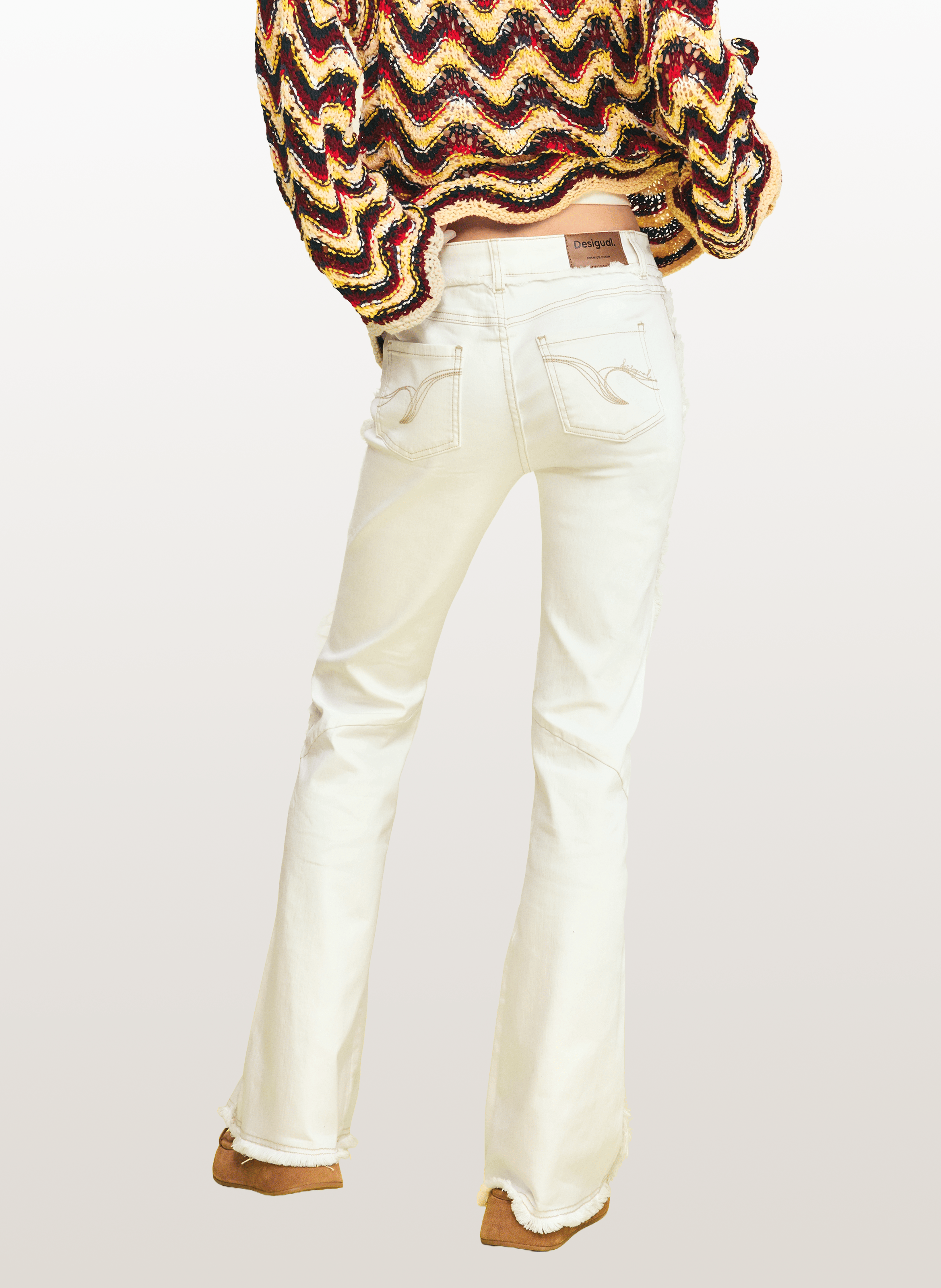 Bootcut-Jeans DESIGUAL Weiss