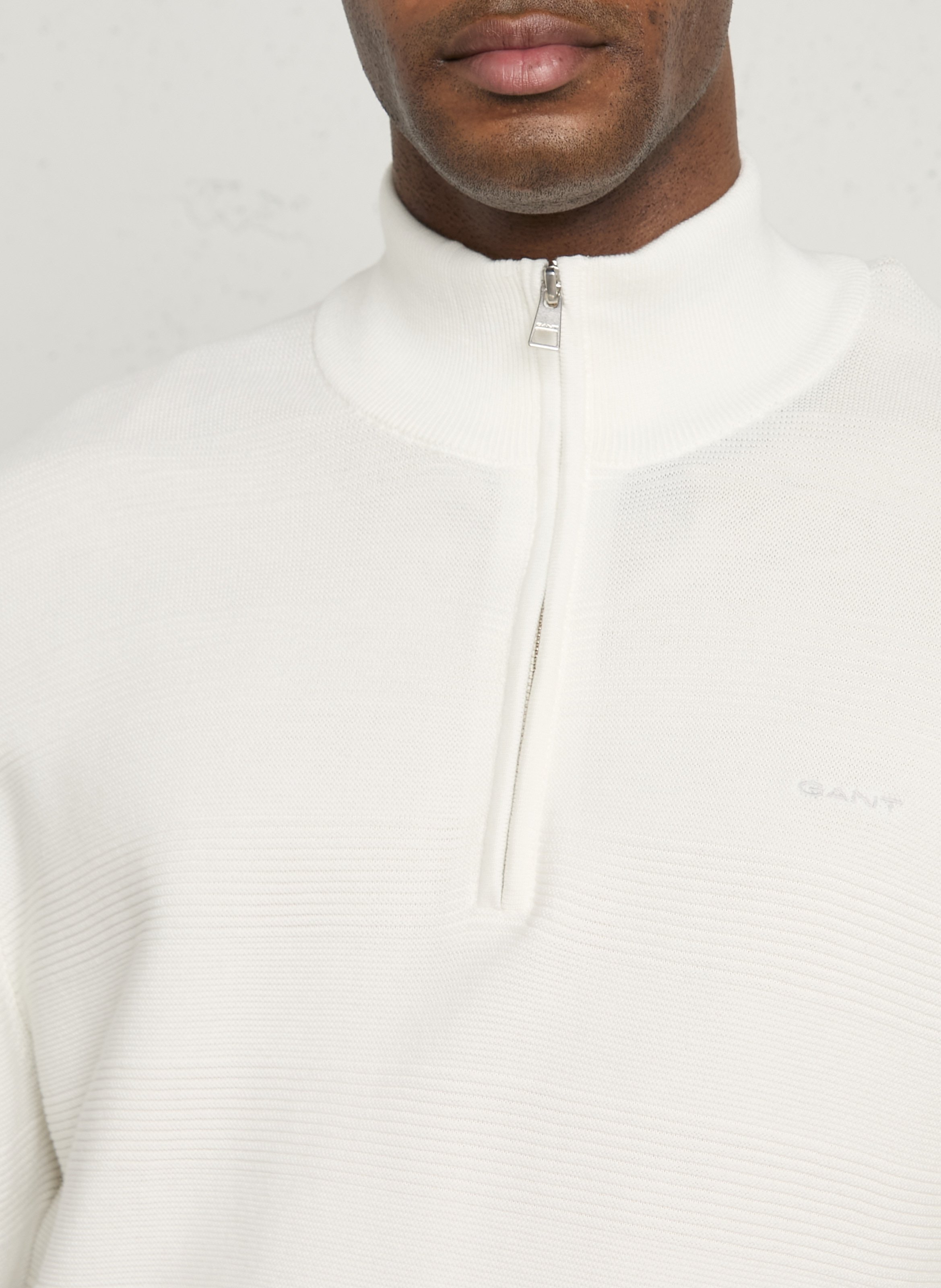 Pull droit col camionneur en coton GANT Beige