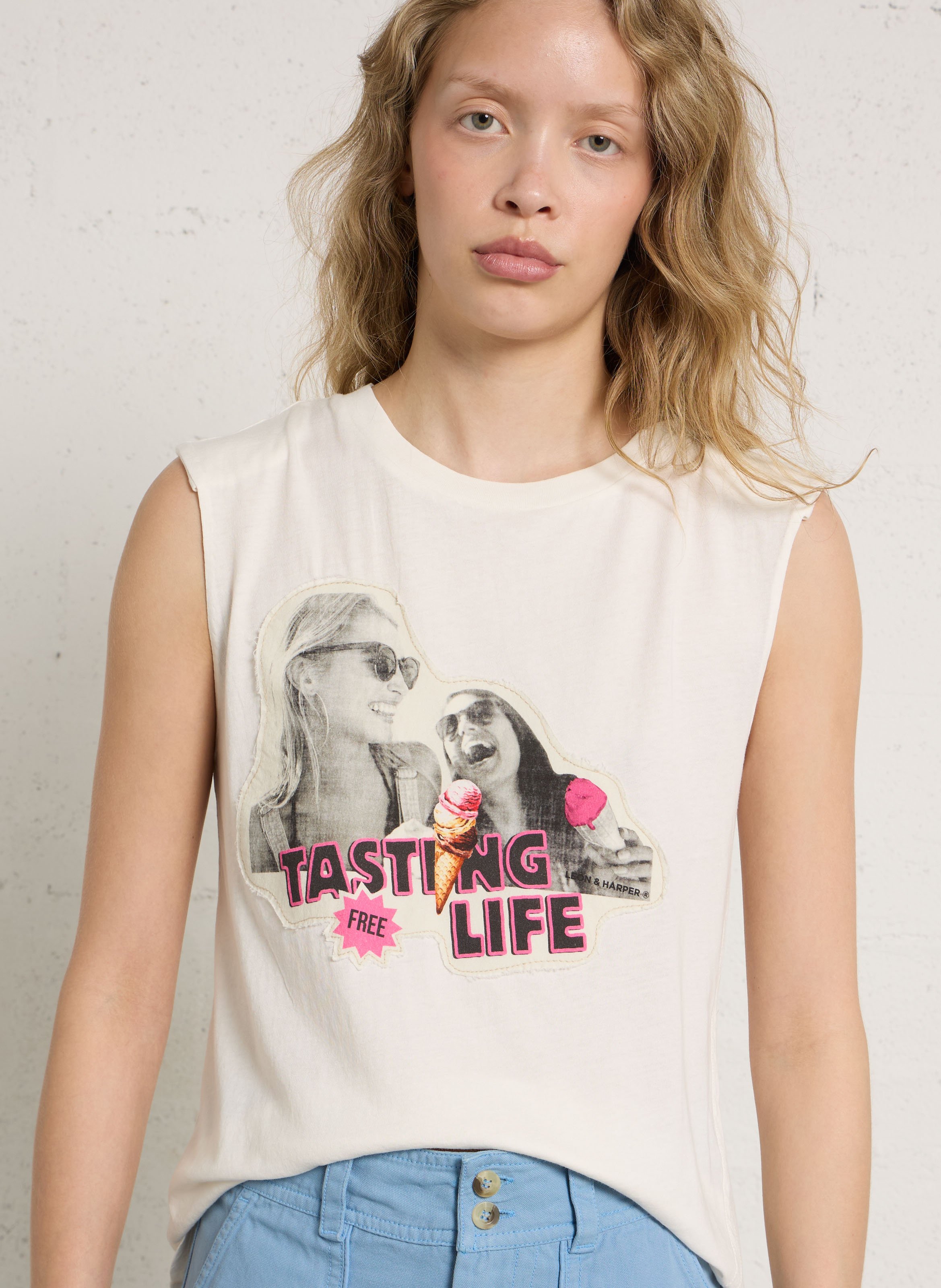 Débardeur col rond en coton bio LEON & HARPER