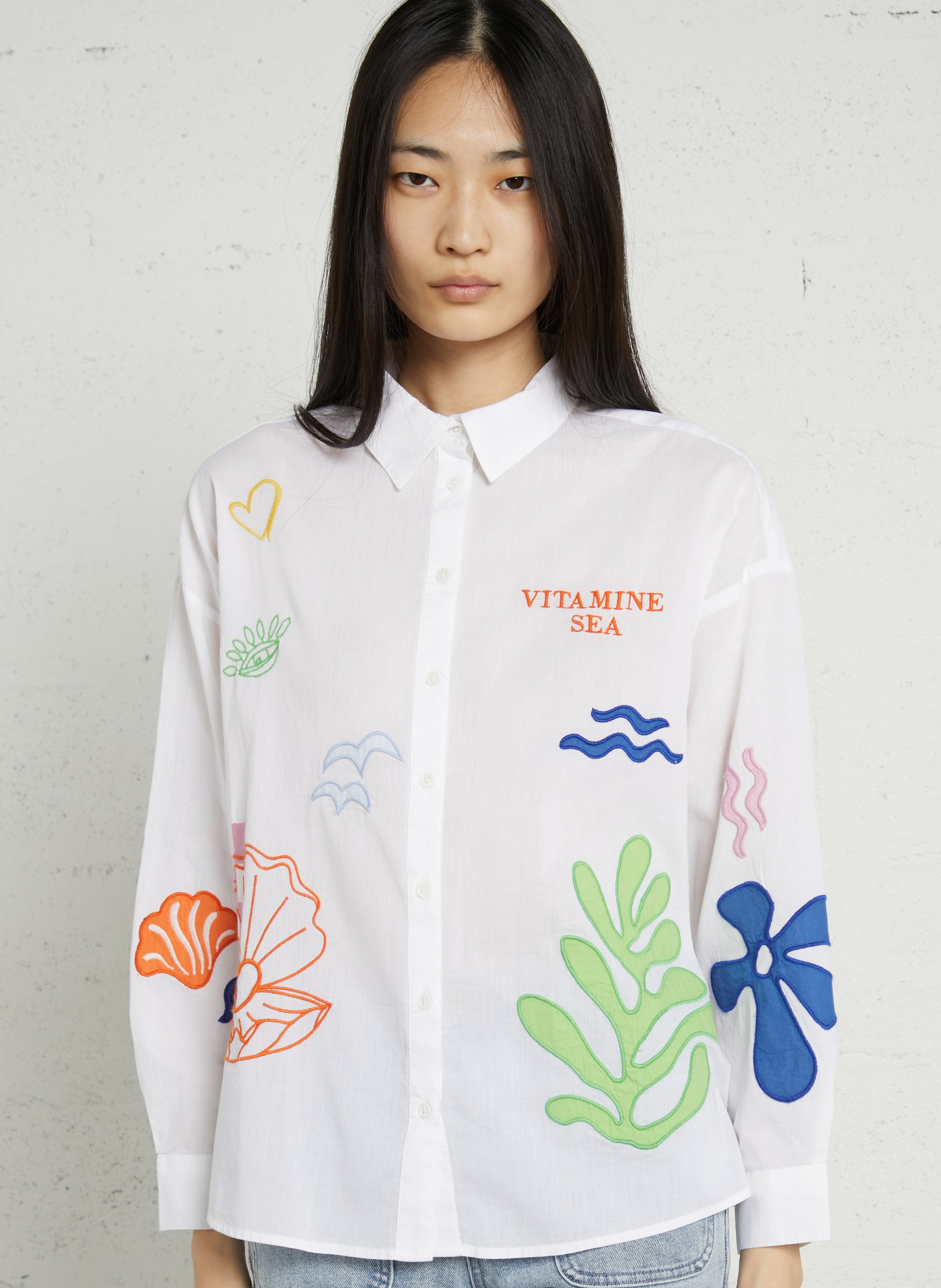 Chemise oversize en coton LA PETITE ETOILE Blanc