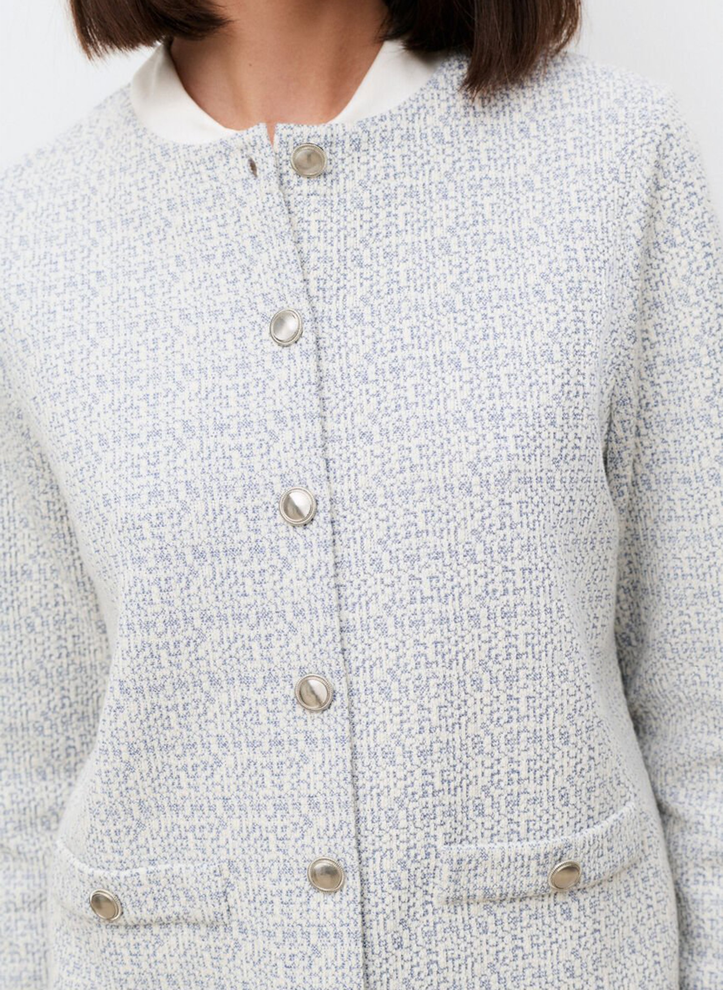 Straight round-neck jacket CAROLL Blue