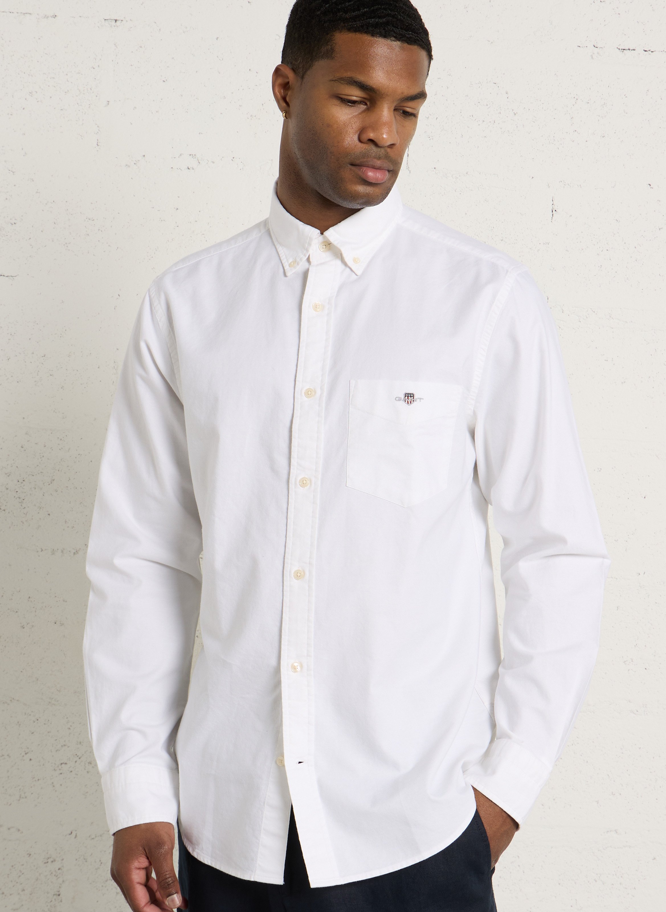Chemise regular-fit col américain en coton GANT
