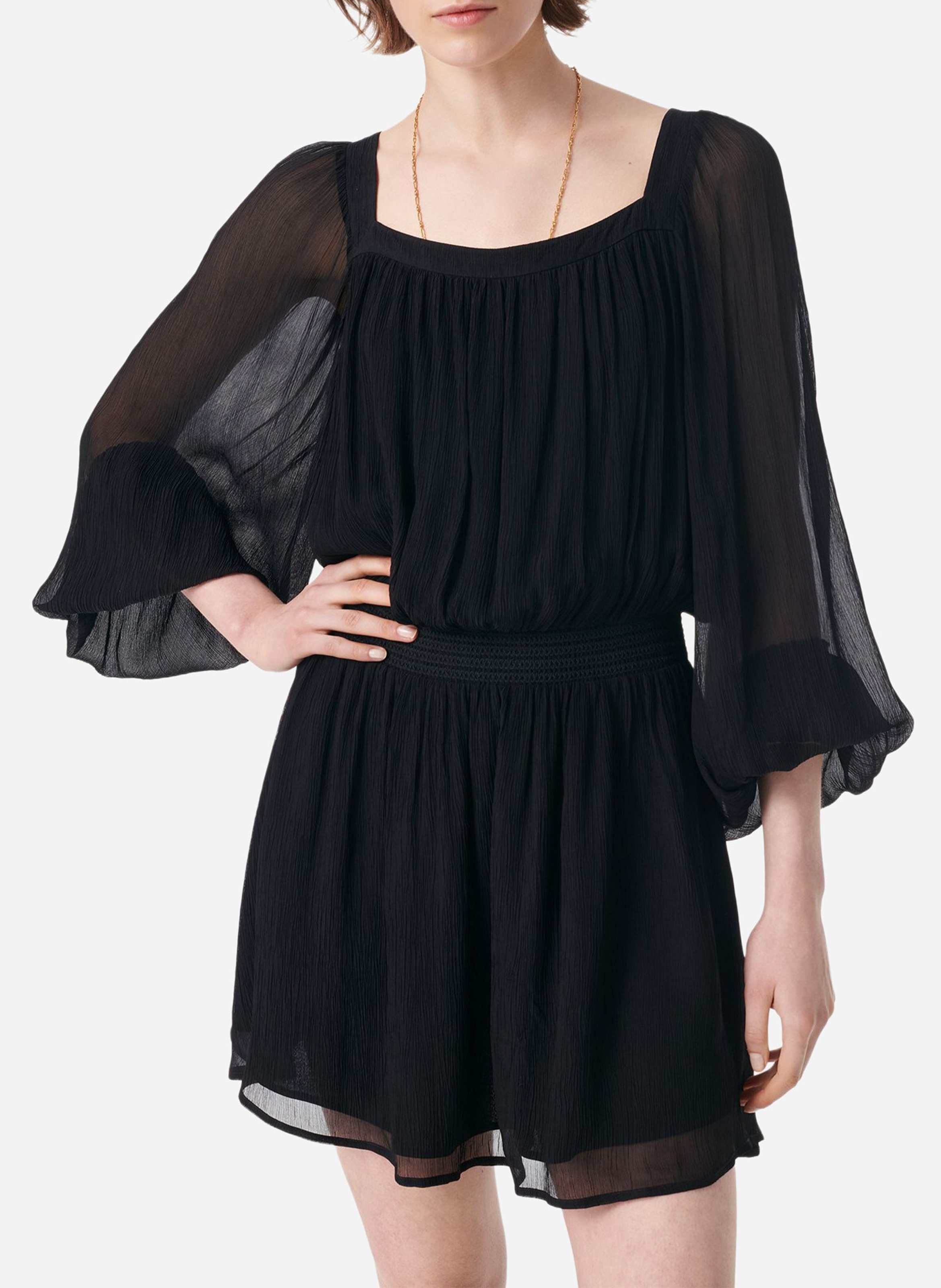 Robe courte encolure carré VANESSA BRUNO Noir