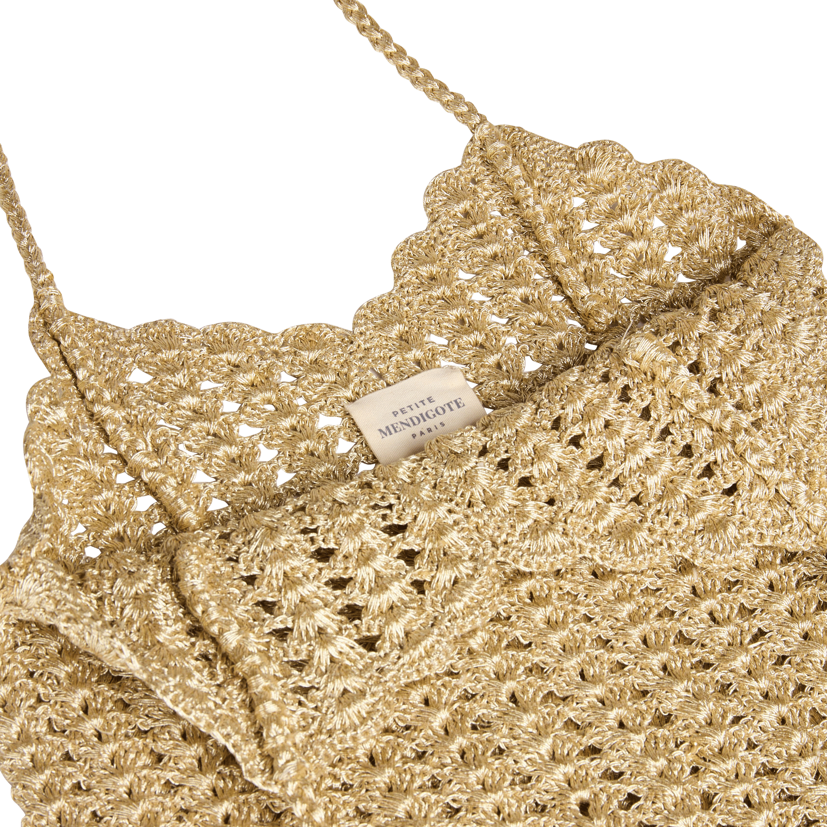 Mittlere Raffia-Häkeltasche PETITE MENDIGOTE Golden