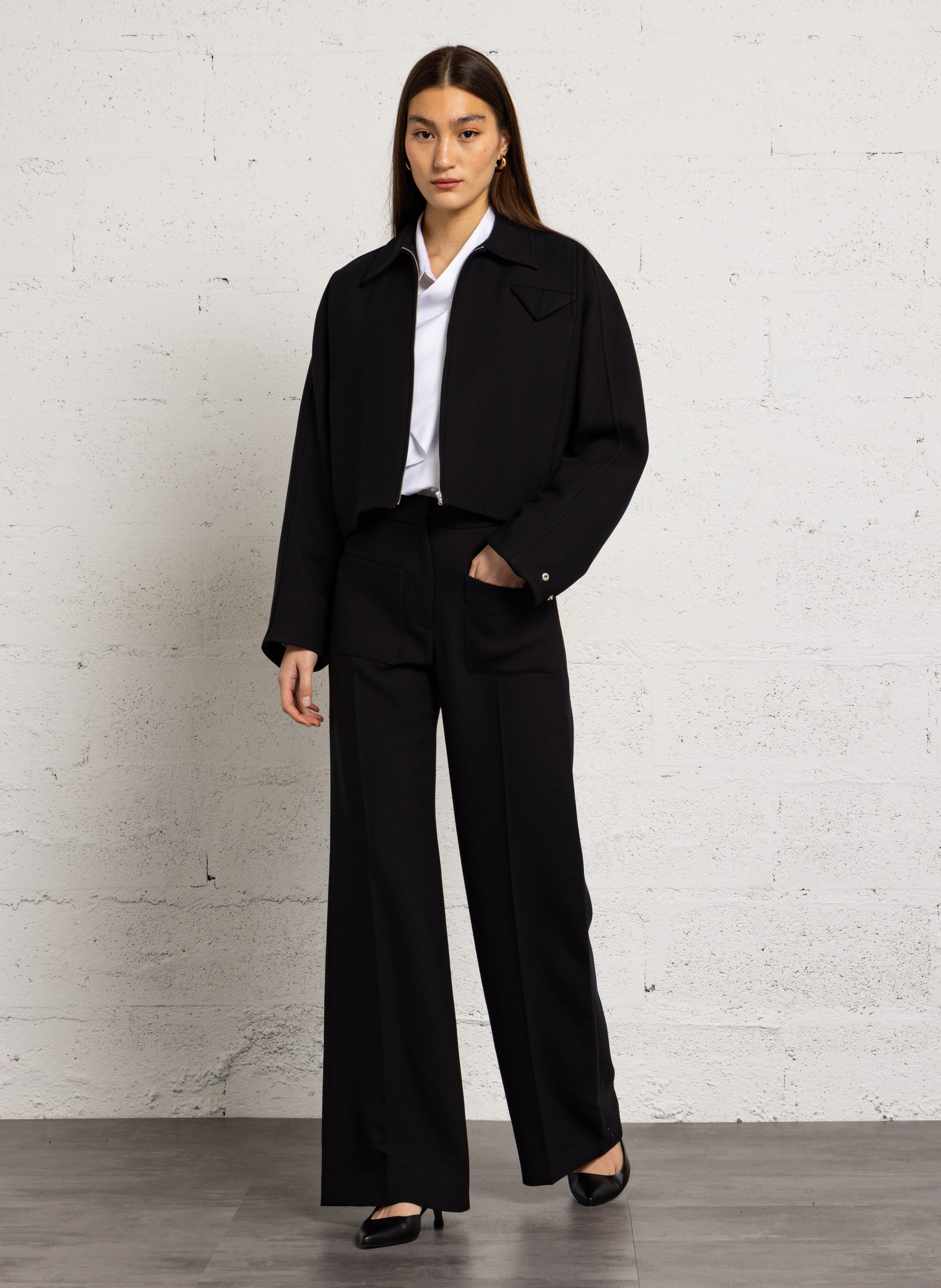 Veste courte ample zippée unie MARGAUX LONNBERG Noir
