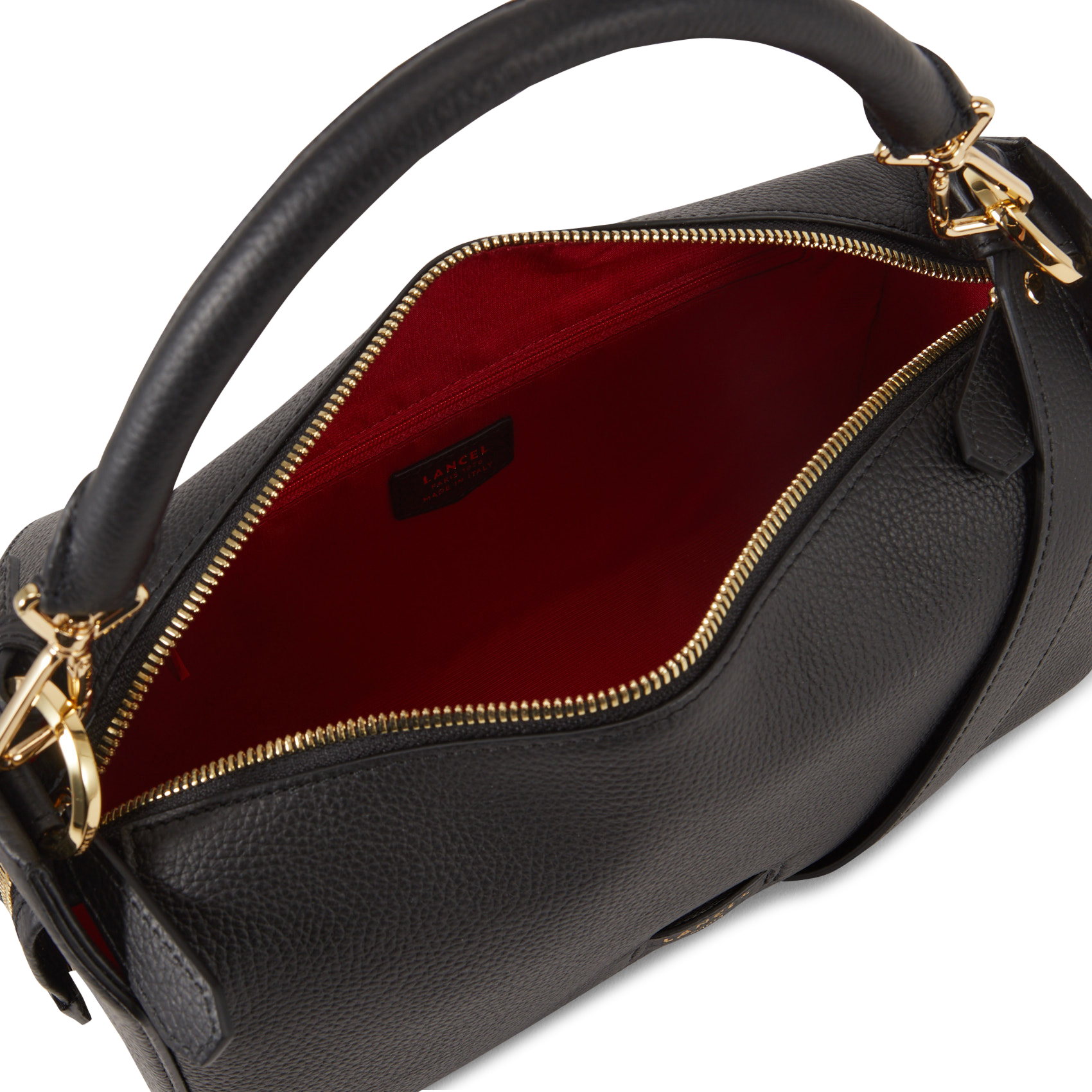 Gefütterte Hobo-Tasche aus genarbtem Leder LANCEL Schwarz