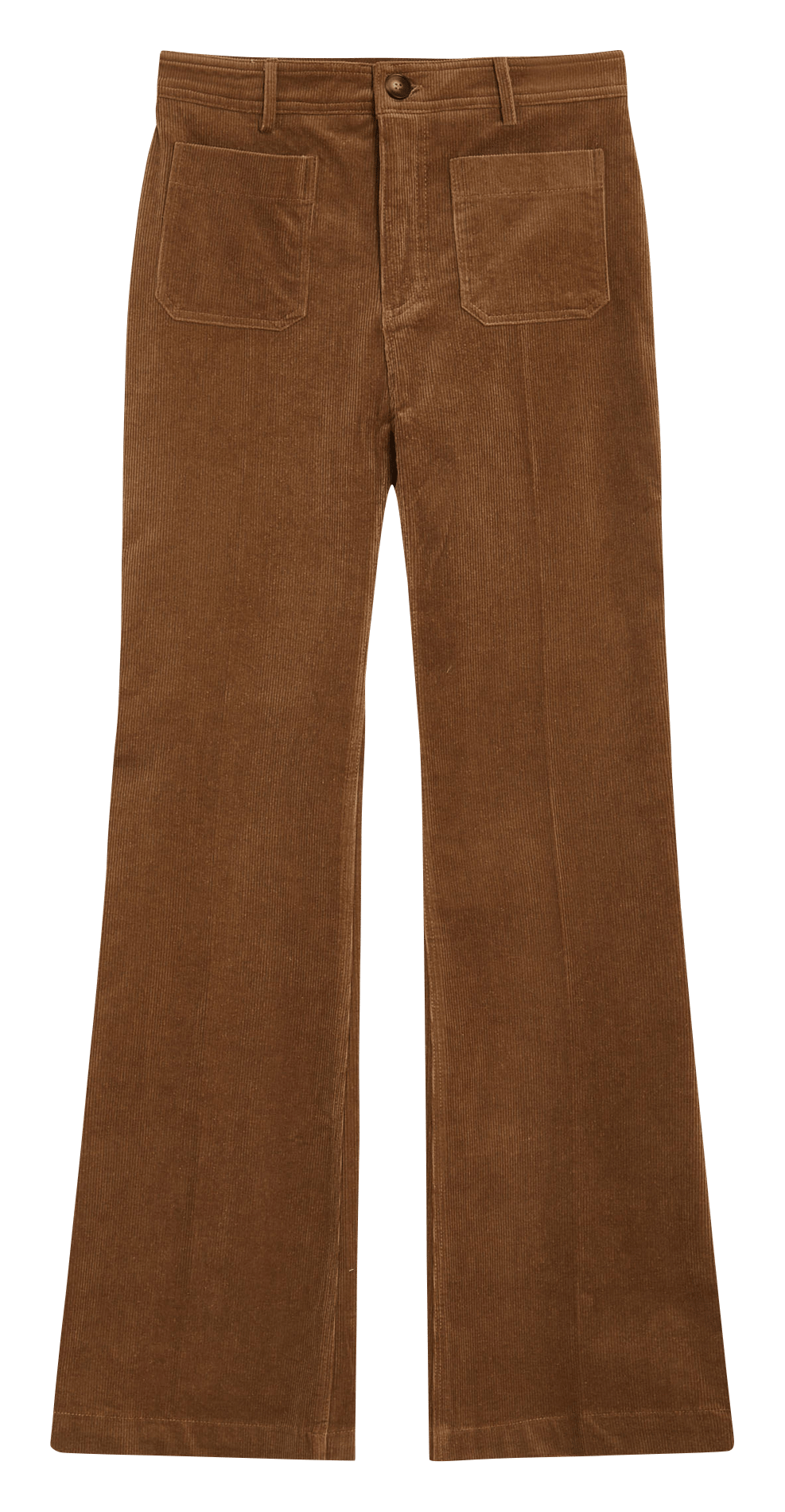 Pantalon droit côtelé en coton mélangé GRACE ET MILA Marron