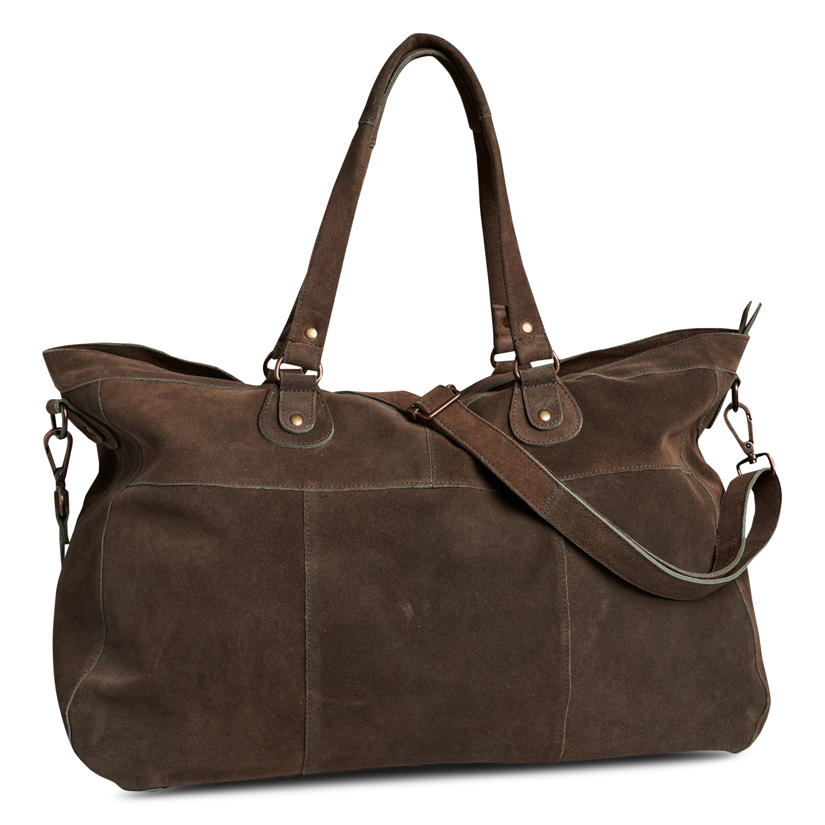 leather shoulder bag PIECES Brown
