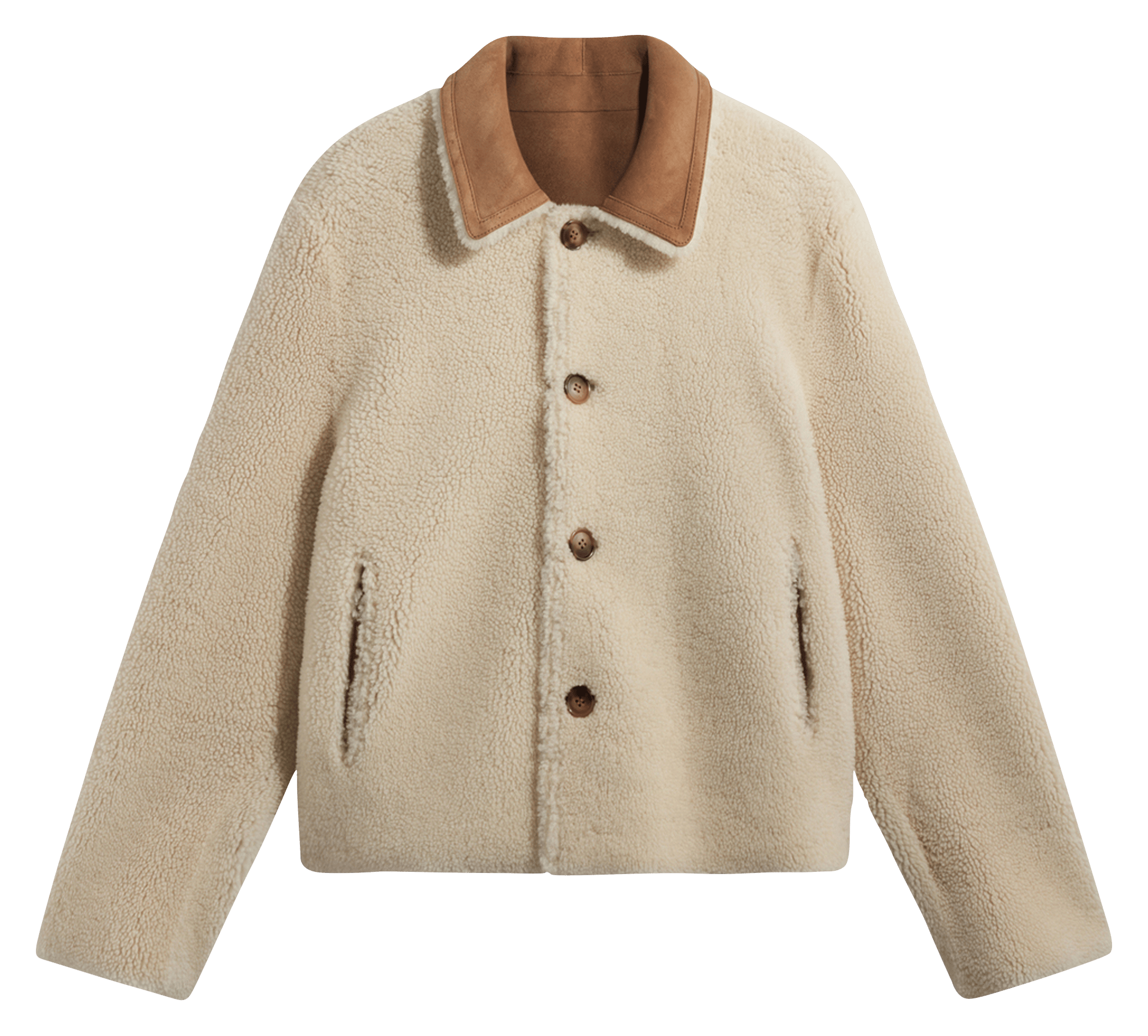 Straight leather coat with classic collar GERARD DAREL Brown