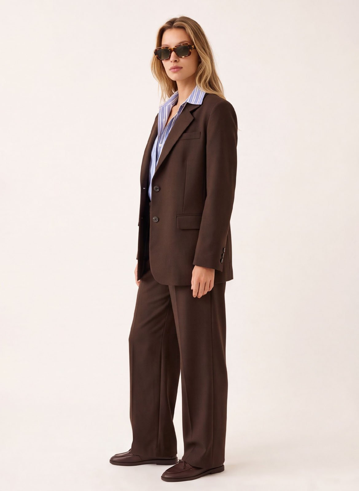 Rechte blazer met reverskraag KOOKAI Bruin