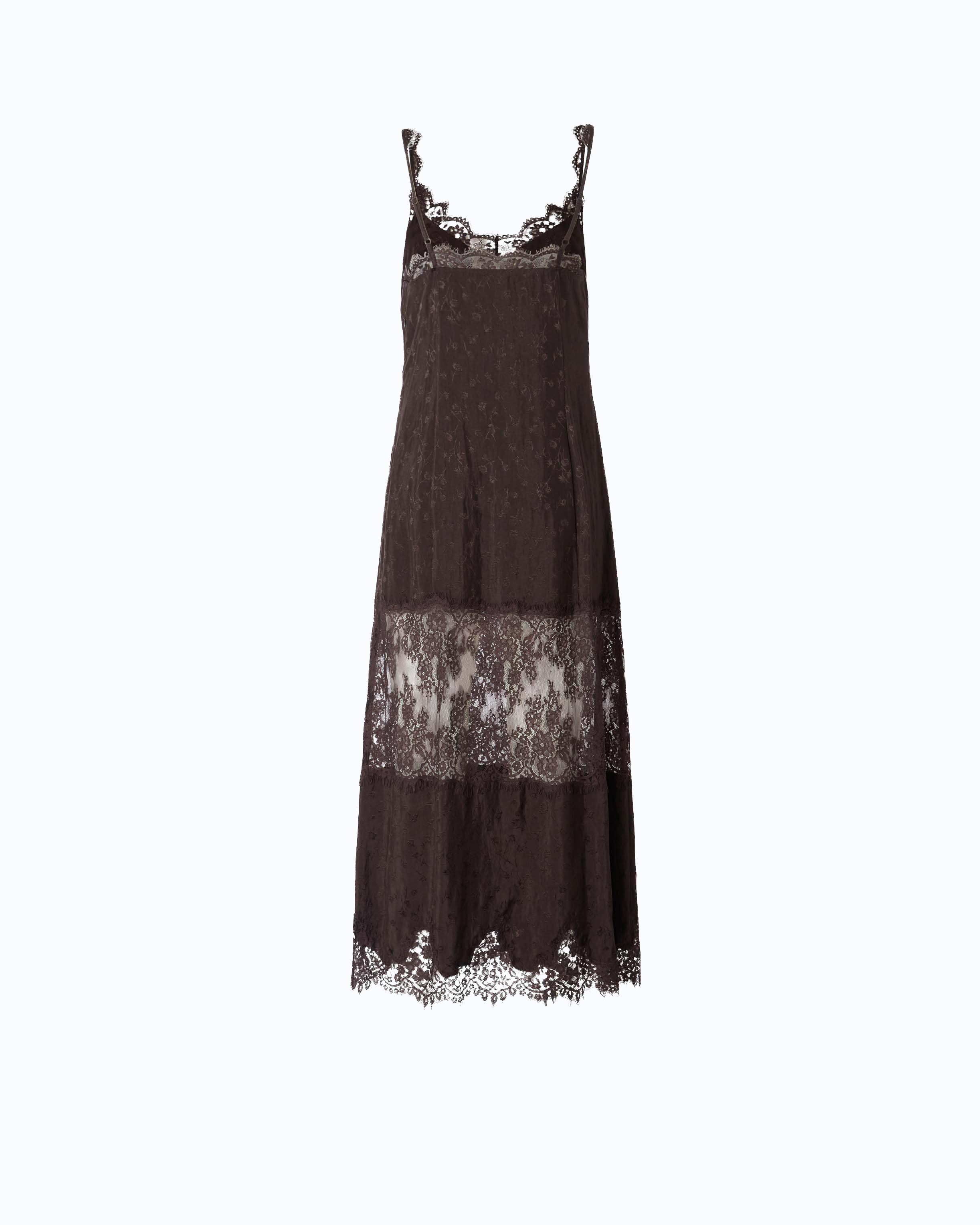 Robe nuisette mi-longue avec bandes en dentelle PINKO Marron