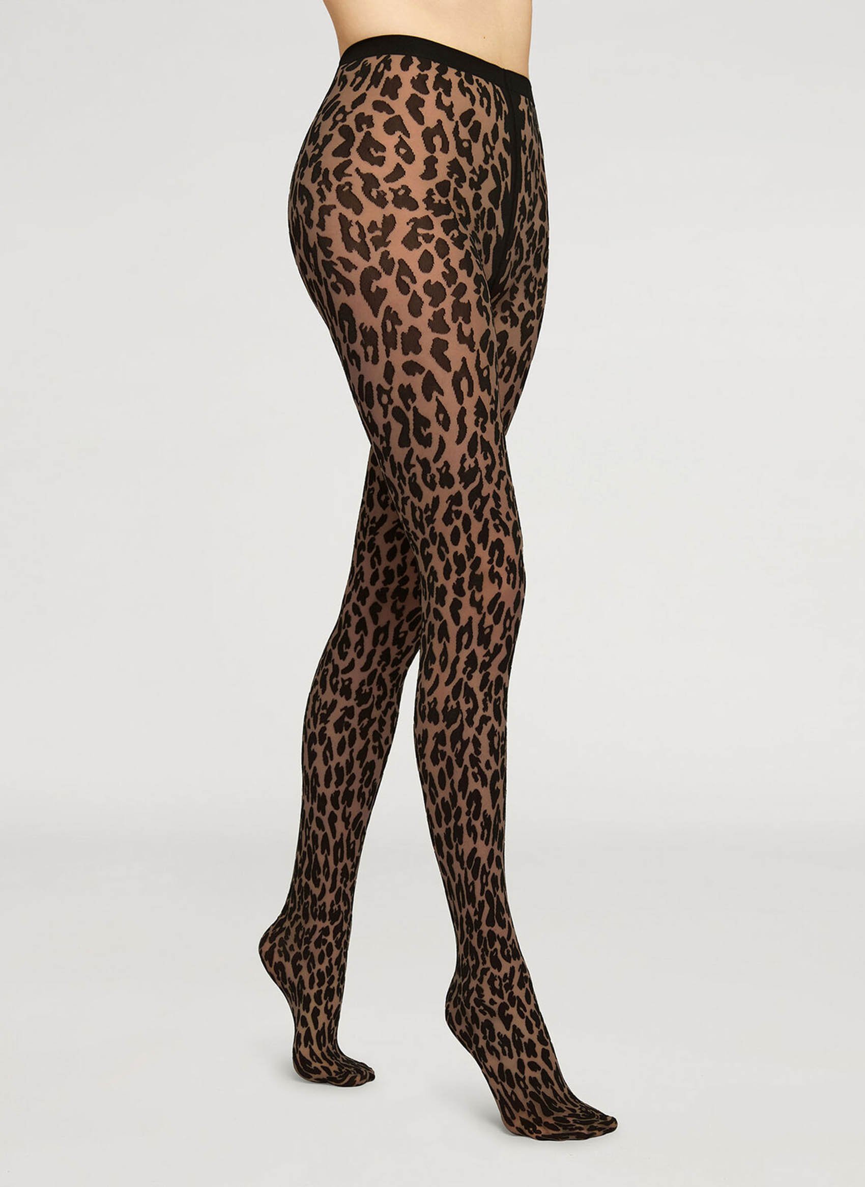 Animal-pattern pantyhose WOLFORD Black