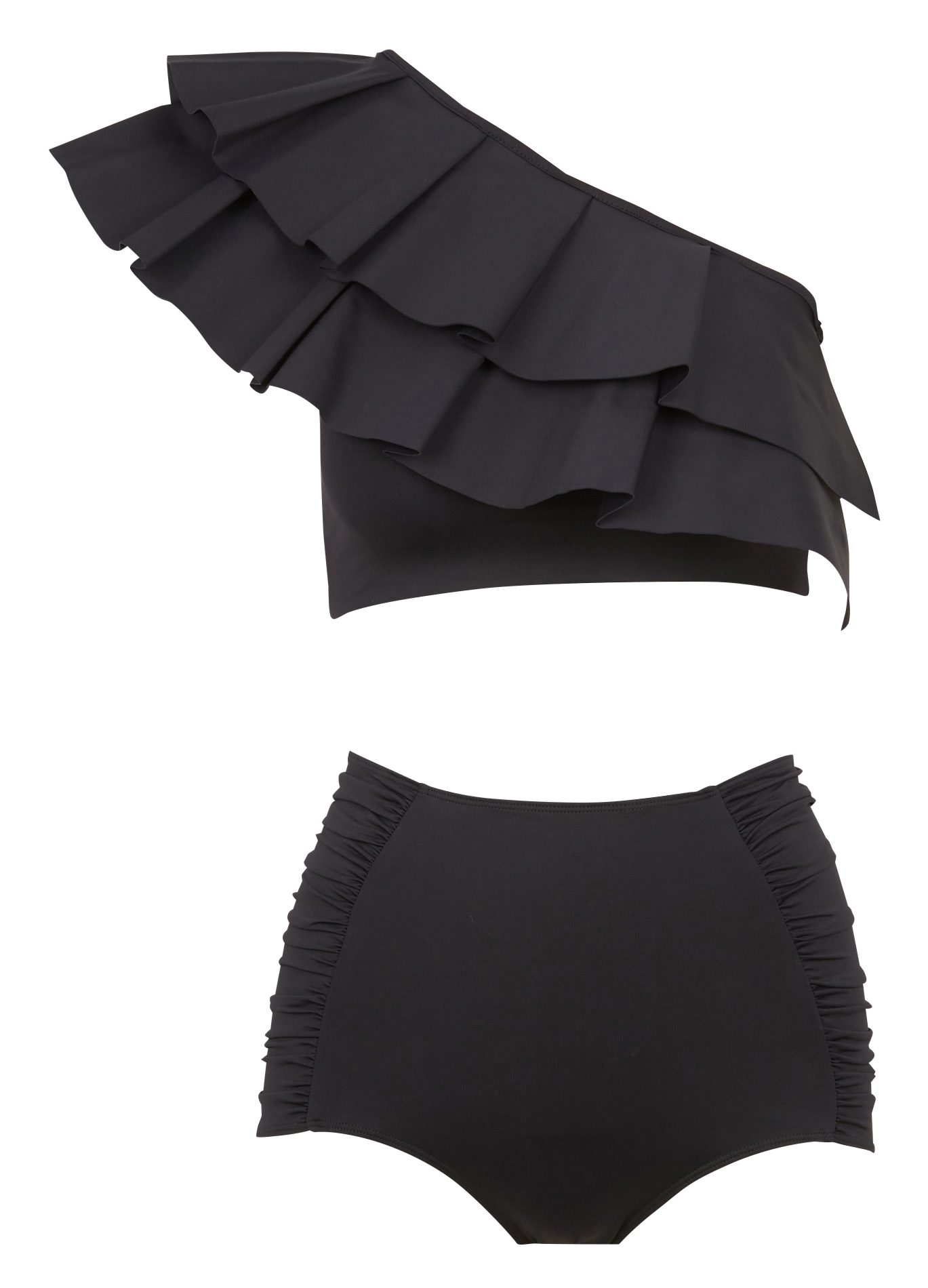 Maillot de bain 2 pièces volanté MAIO PARIS Noir