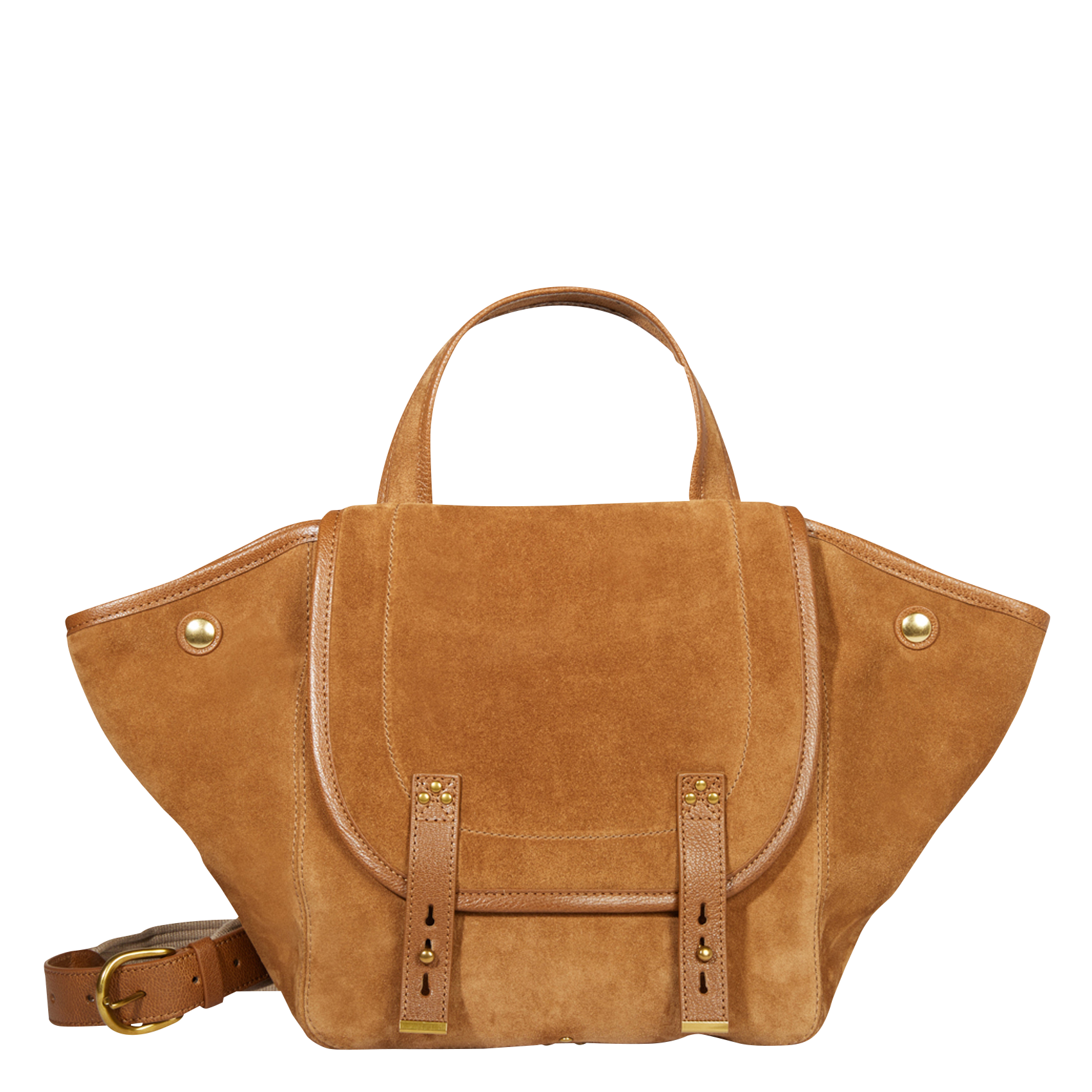 Suede-effect leather tote bag JEROME DREYFUSS Brown