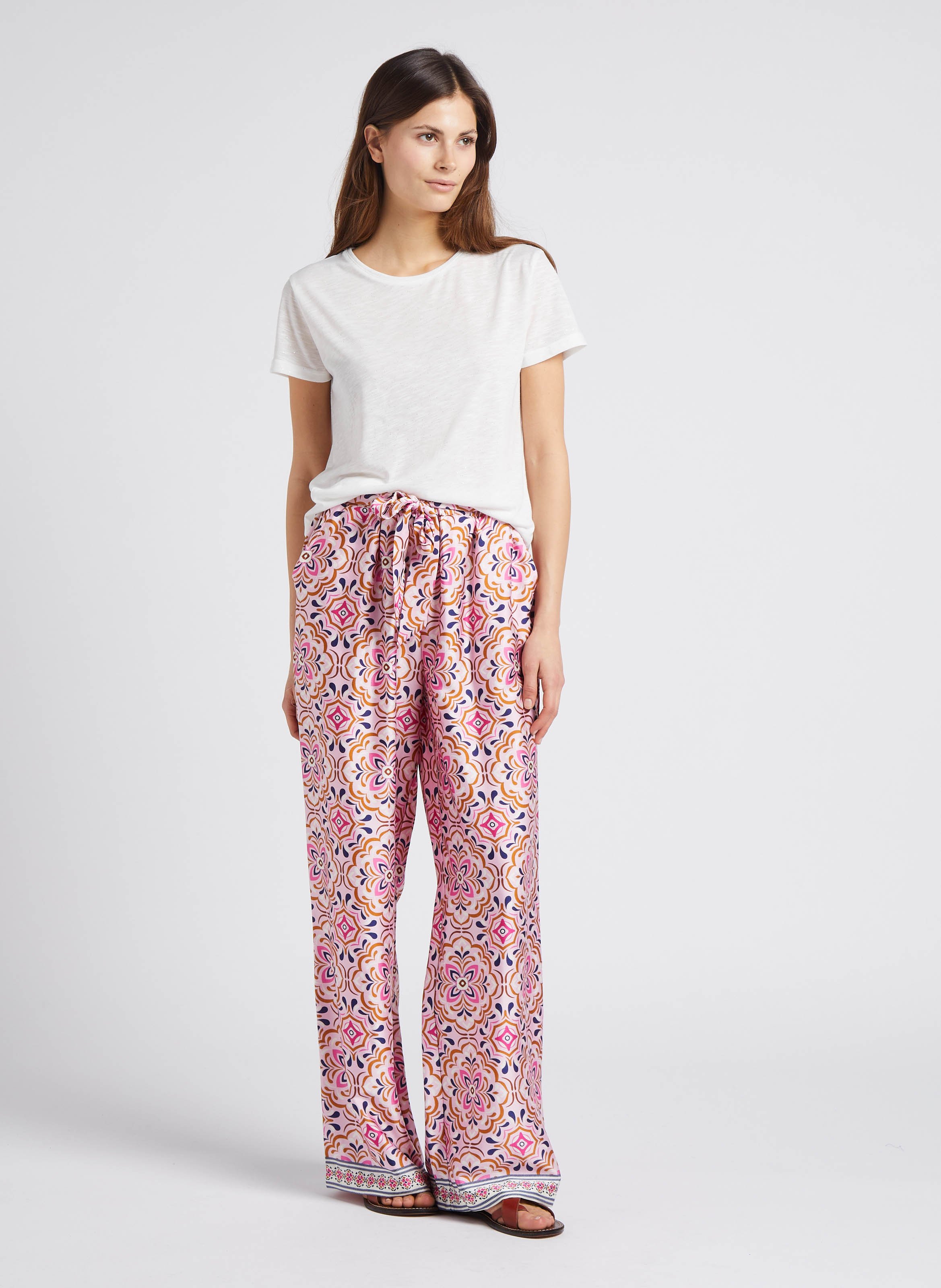 Tee-shirt col rond pailleté LA PETITE ETOILE Blanc